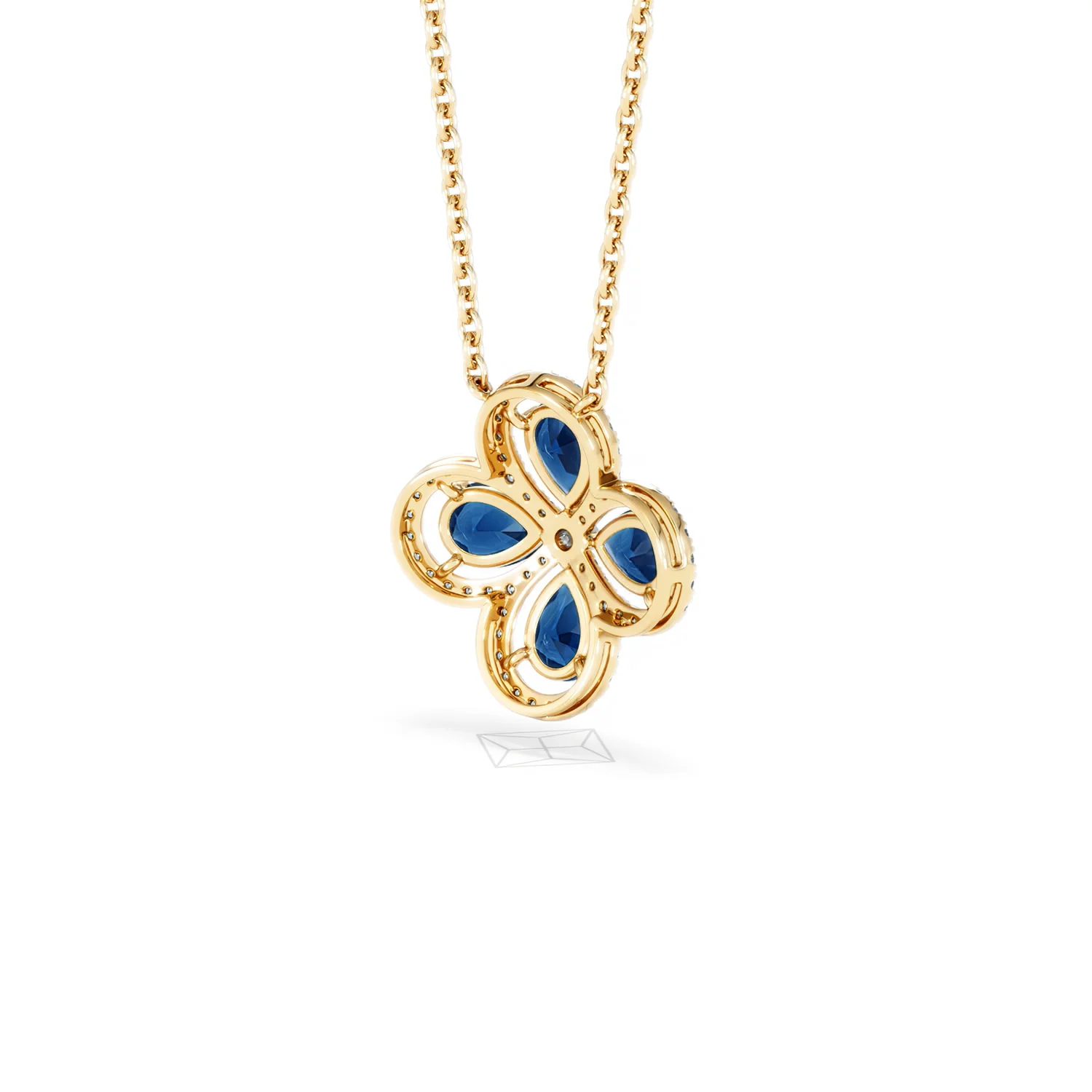 Bloom 3.40ct Lab Sapphire and Lab Diamond Necklace in 18K Yellow Gold - Image 40