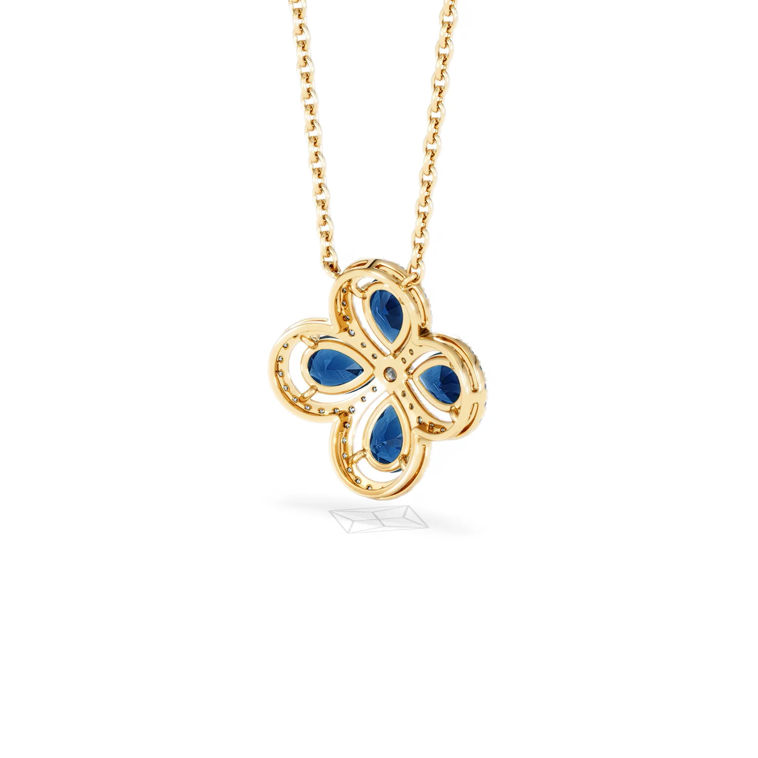 Bloom 3.40ct Lab Sapphire and Lab Diamond Necklace in 18K Yellow Gold - Image 41