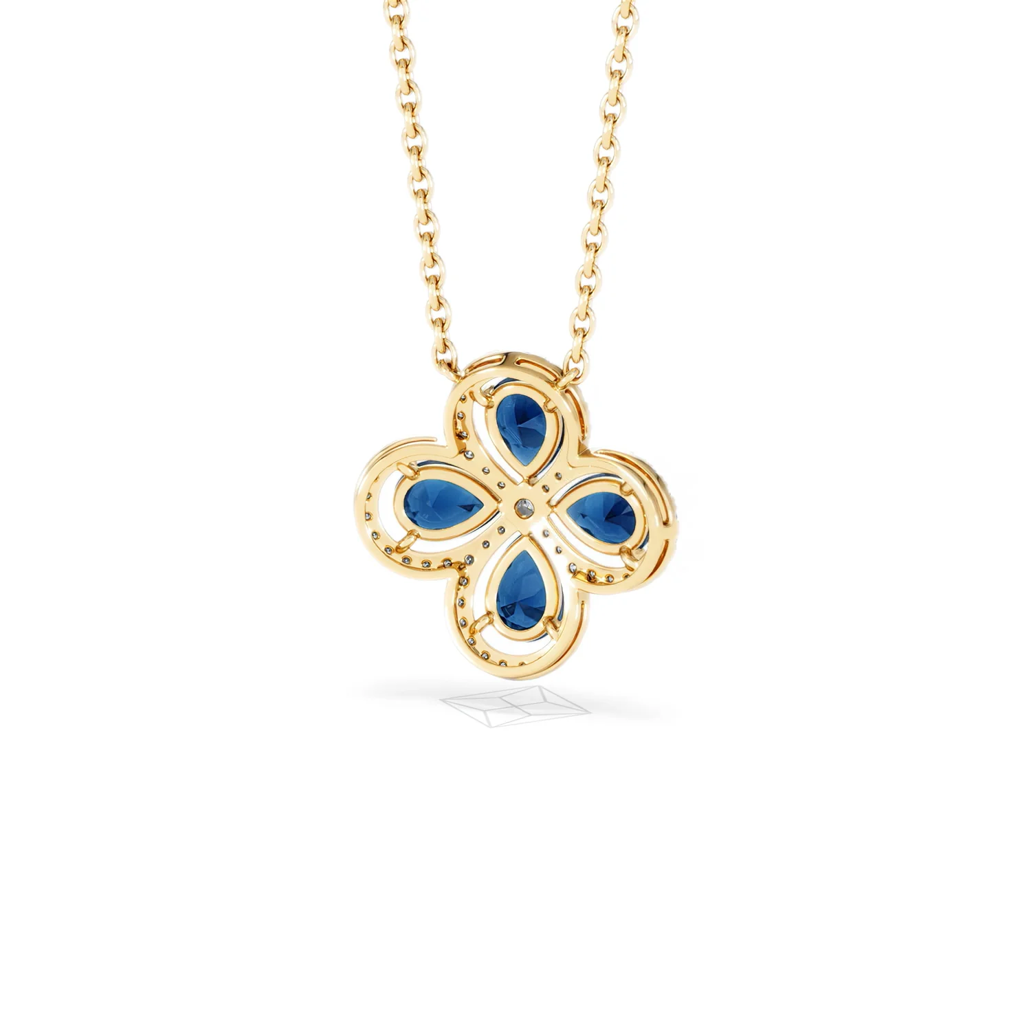 Bloom 3.40ct Lab Sapphire and Lab Diamond Necklace in 18K Yellow Gold - Image 44