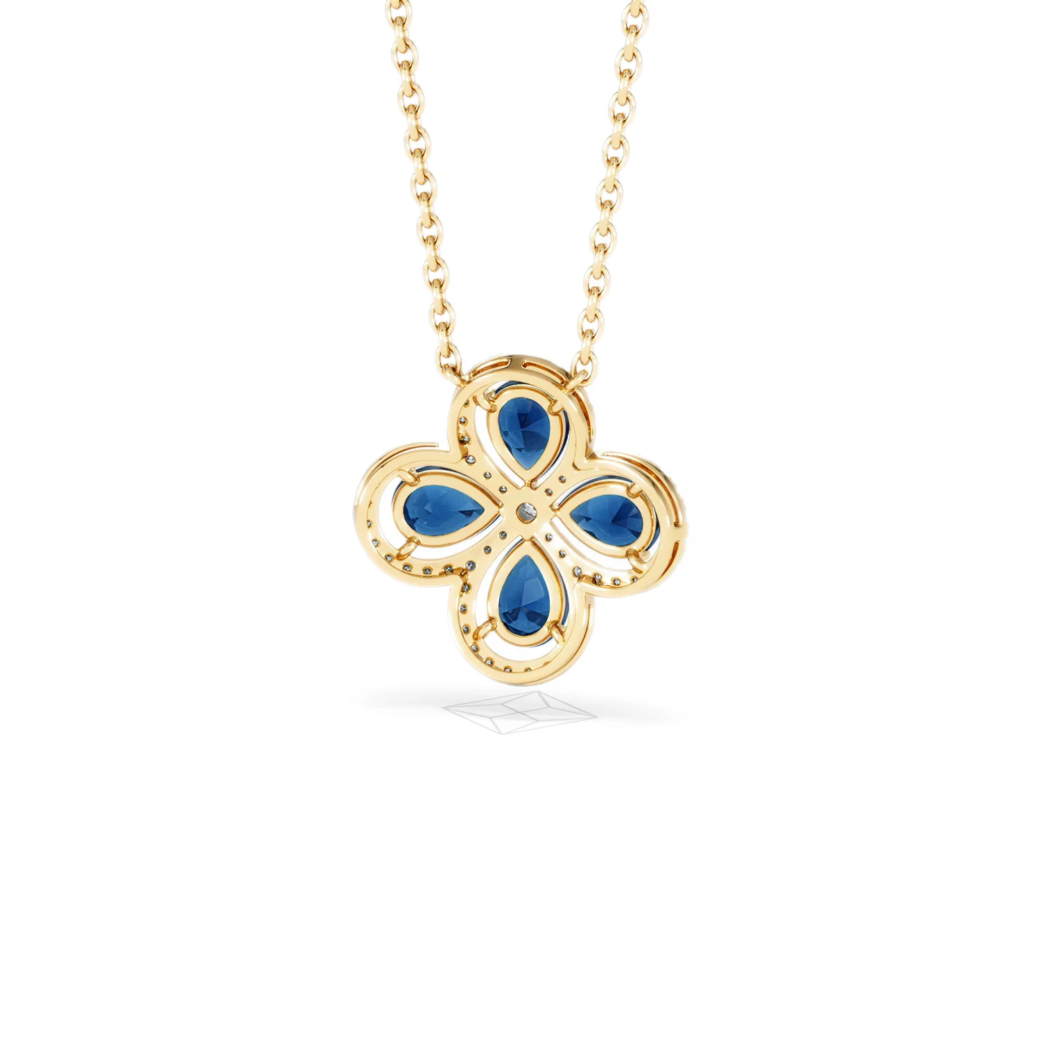 Bloom 3.40ct Lab Sapphire and Lab Diamond Necklace in 18K Yellow Gold - Image 45