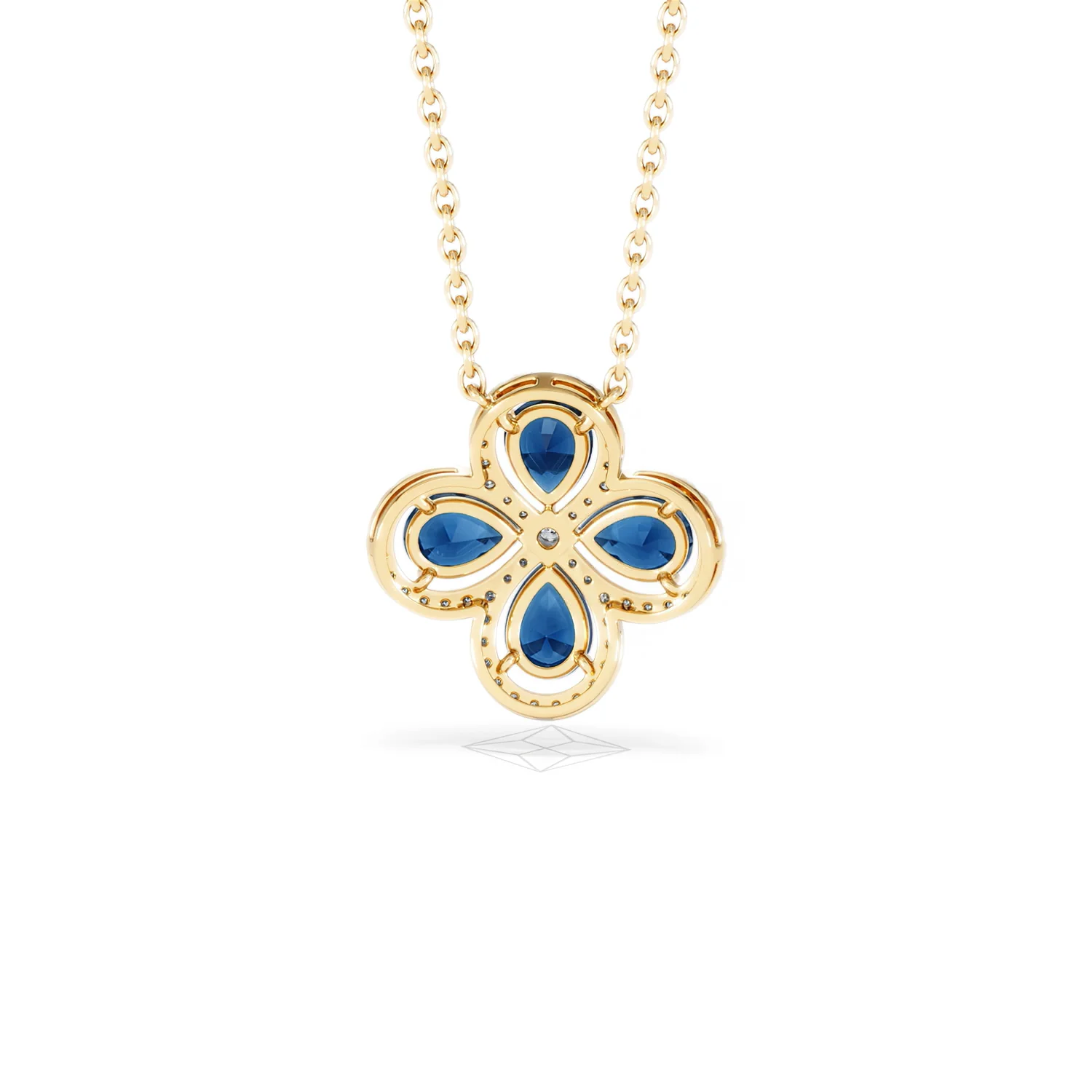 Bloom 3.40ct Lab Sapphire and Lab Diamond Necklace in 18K Yellow Gold - Image 47