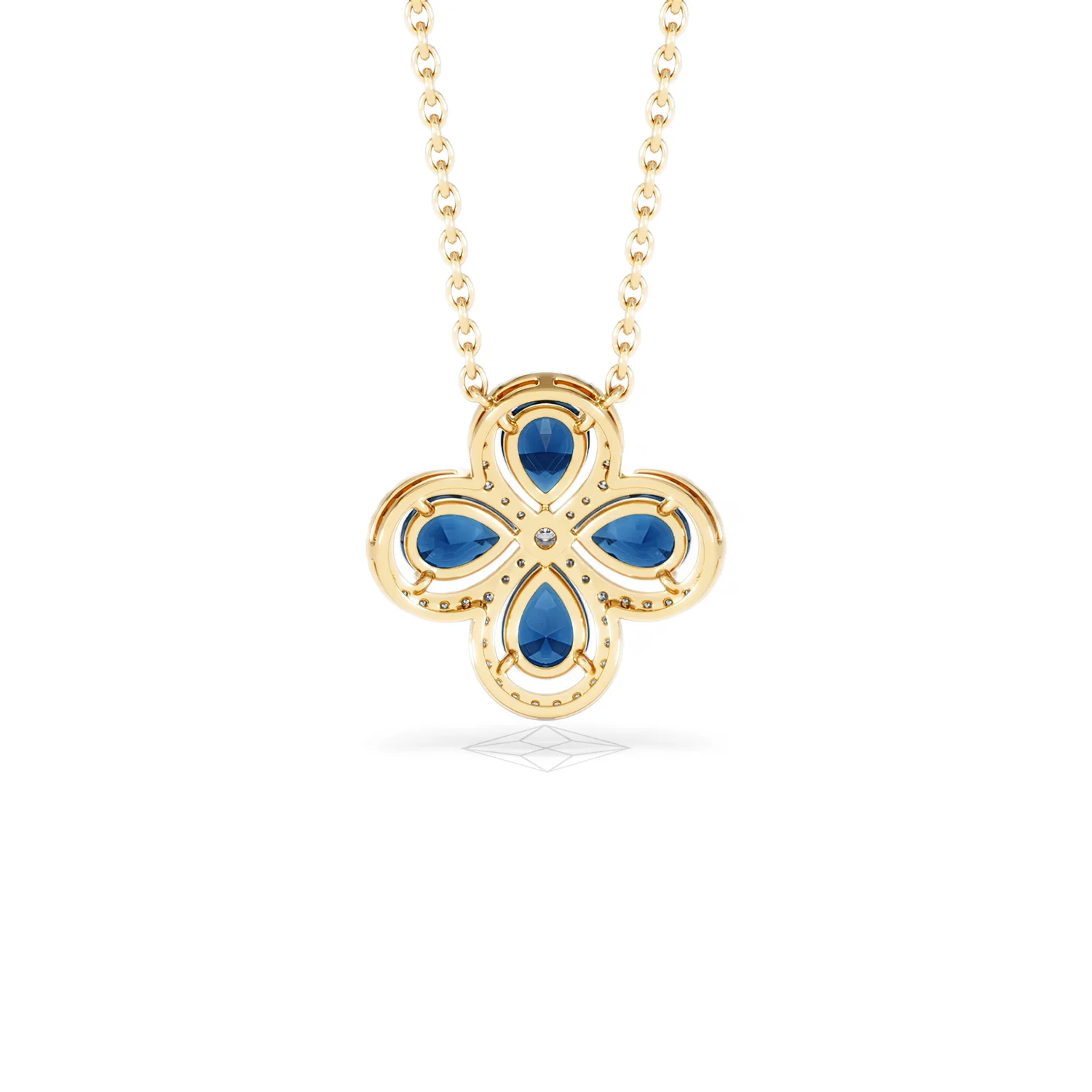 Bloom 3.40ct Lab Sapphire and Lab Diamond Necklace in 18K Yellow Gold - Image 48