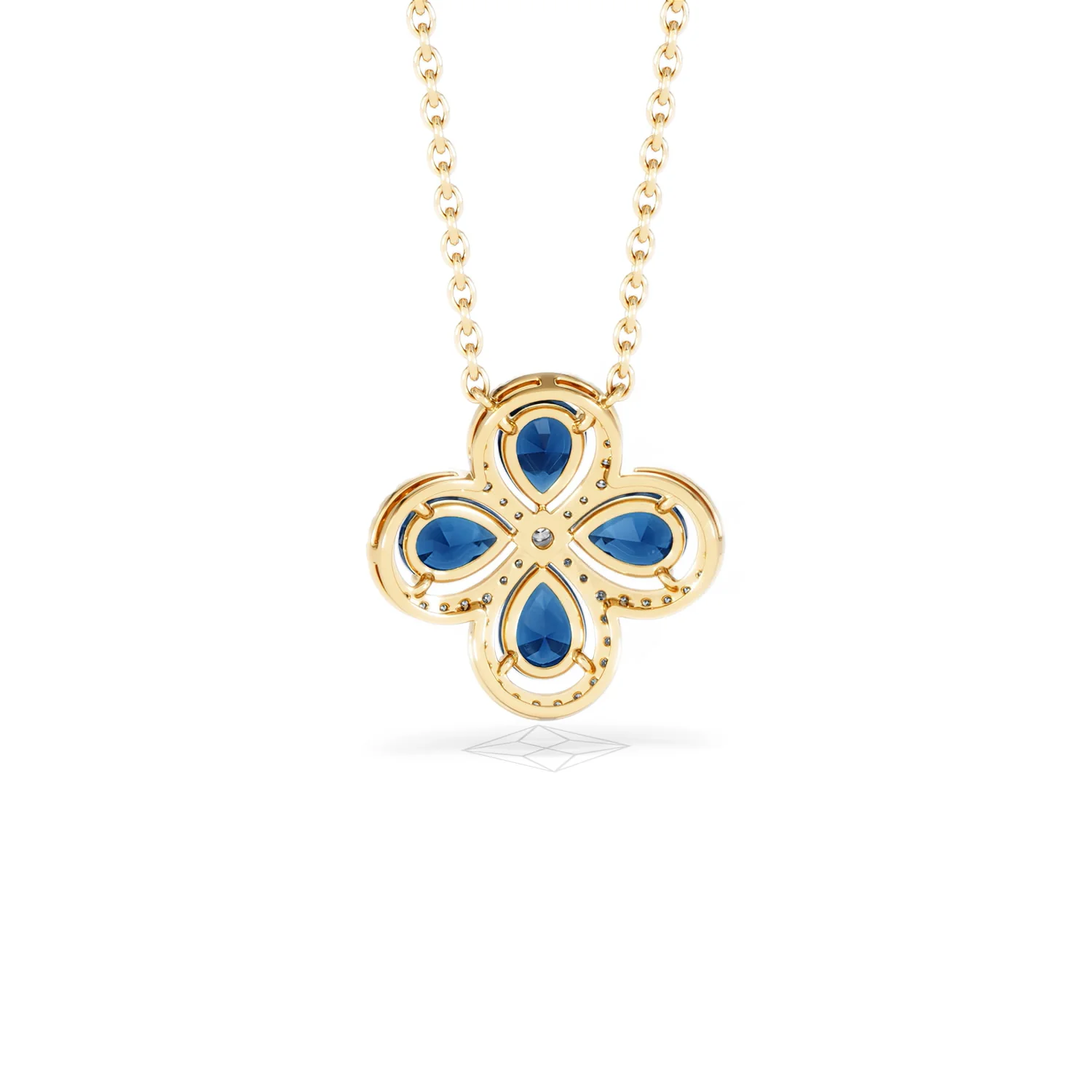 Bloom 3.40ct Lab Sapphire and Lab Diamond Necklace in 18K Yellow Gold - Image 49