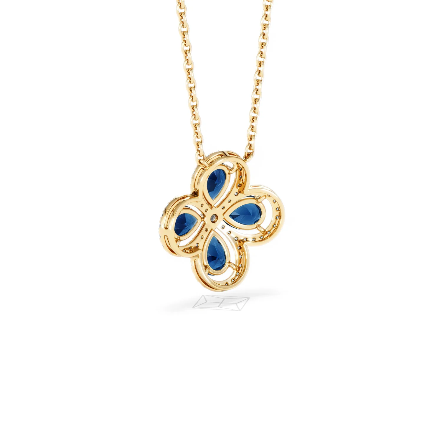 Bloom 3.40ct Lab Sapphire and Lab Diamond Necklace in 18K Yellow Gold - Image 55