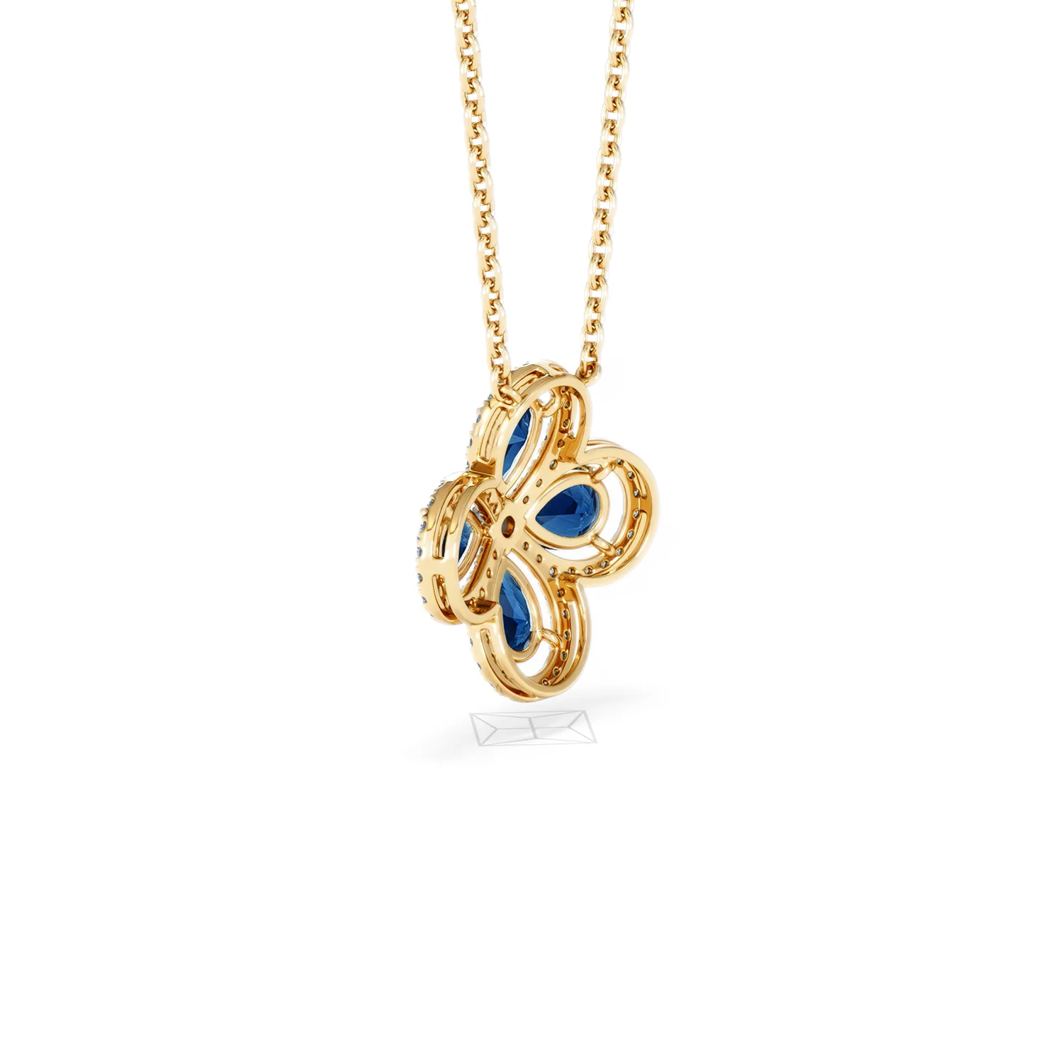 Bloom 3.40ct Lab Sapphire and Lab Diamond Necklace in 18K Yellow Gold - Image 59