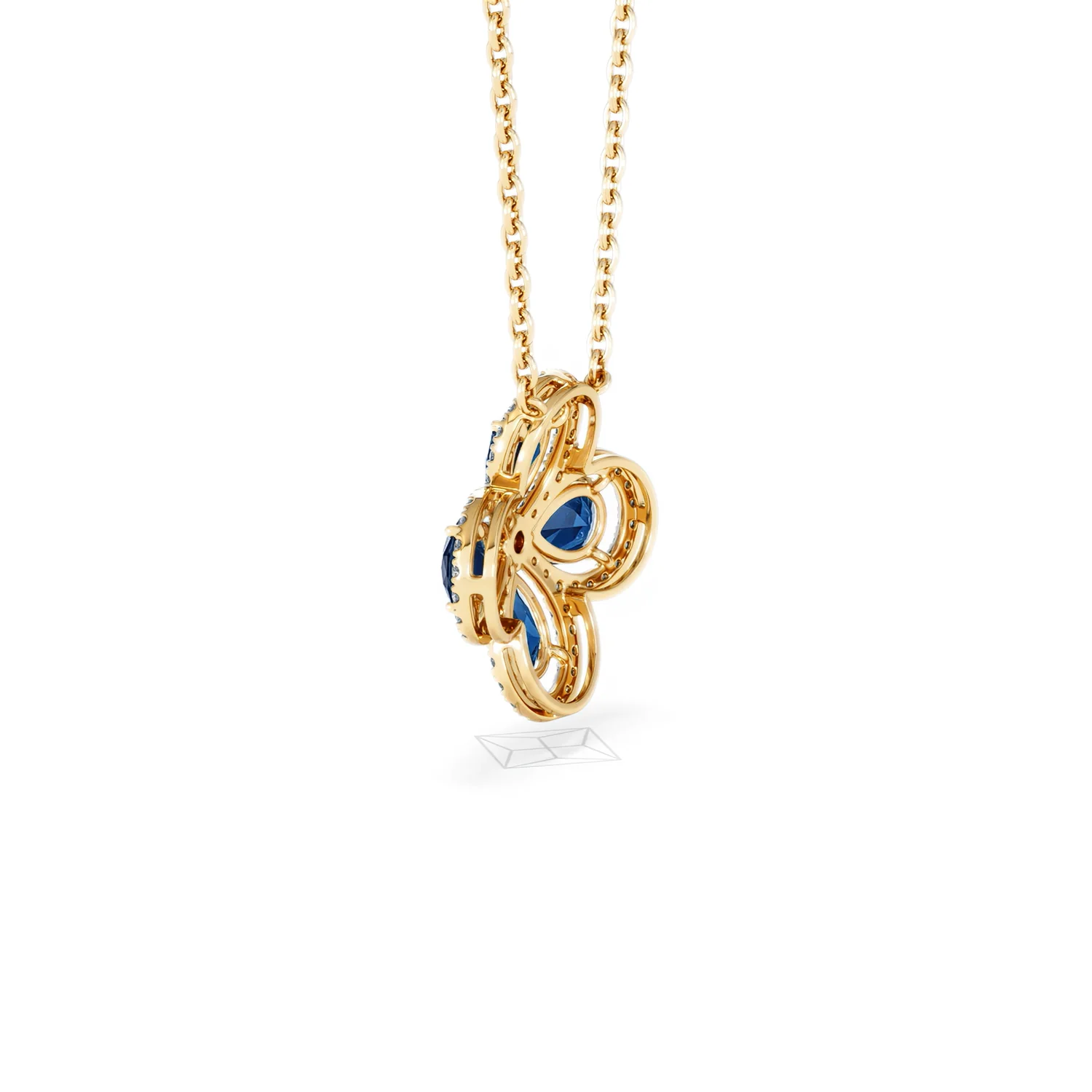 Bloom 3.40ct Lab Sapphire and Lab Diamond Necklace in 18K Yellow Gold - Image 61