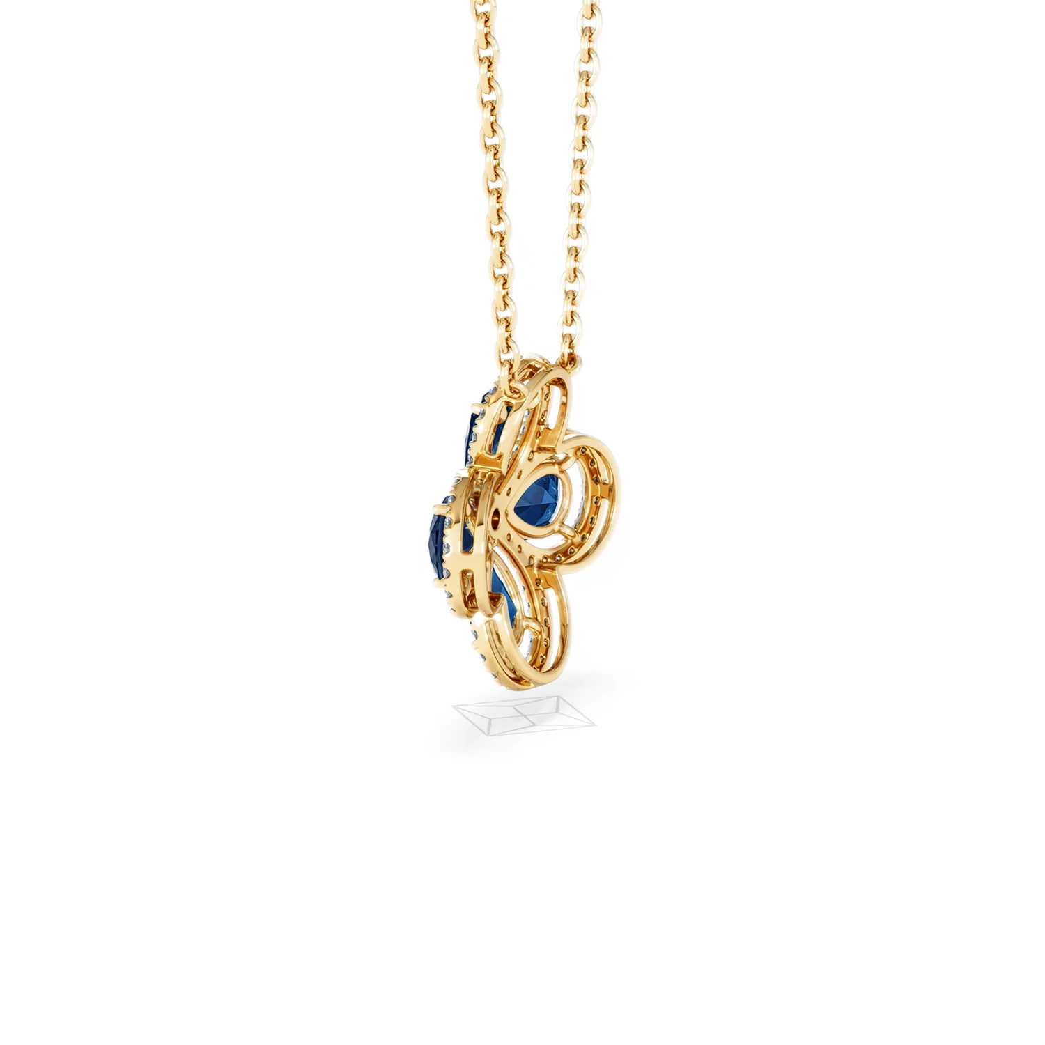 Bloom 3.40ct Lab Sapphire and Lab Diamond Necklace in 18K Yellow Gold - Image 62