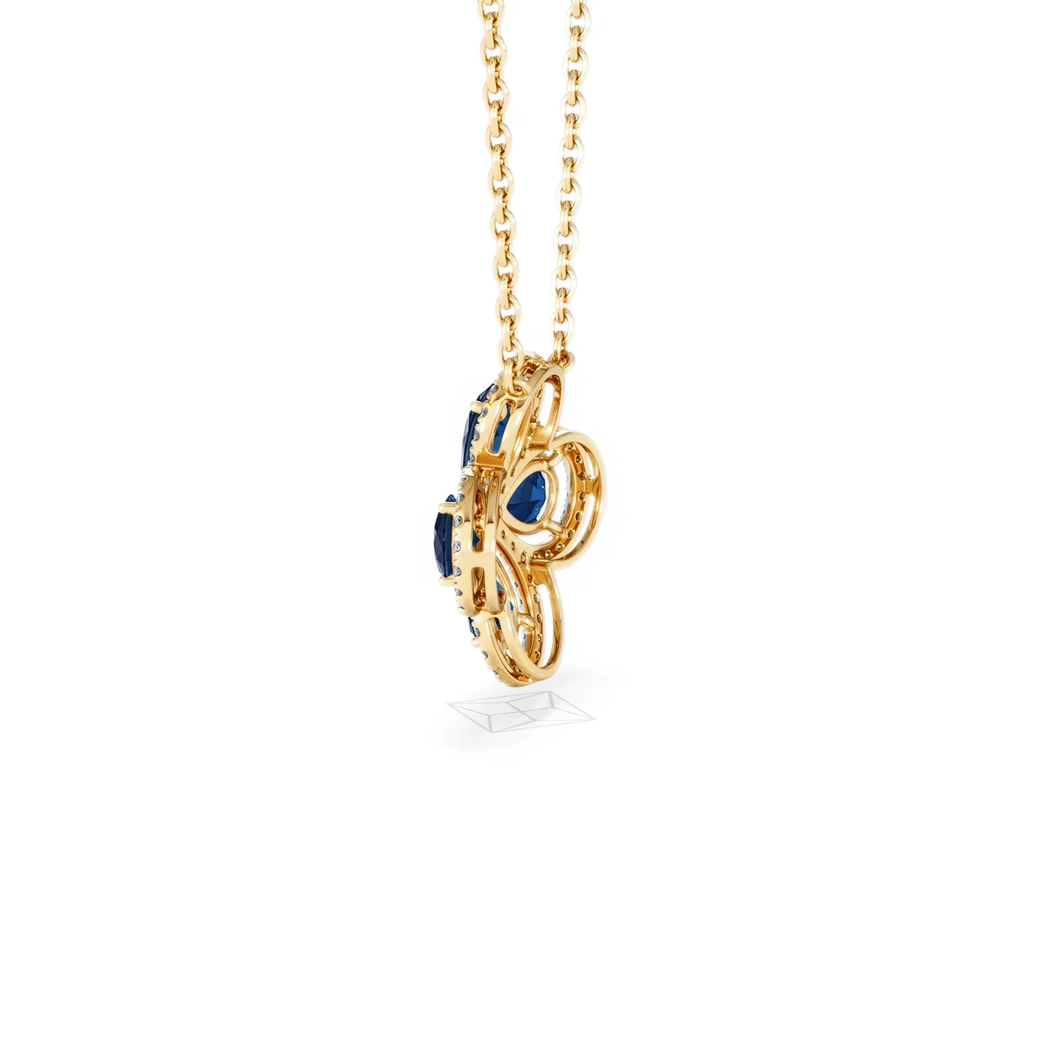 Bloom 3.40ct Lab Sapphire and Lab Diamond Necklace in 18K Yellow Gold - Image 63