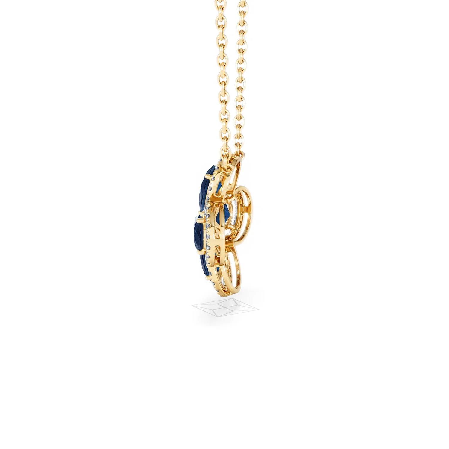 Bloom 3.40ct Lab Sapphire and Lab Diamond Necklace in 18K Yellow Gold - Image 65