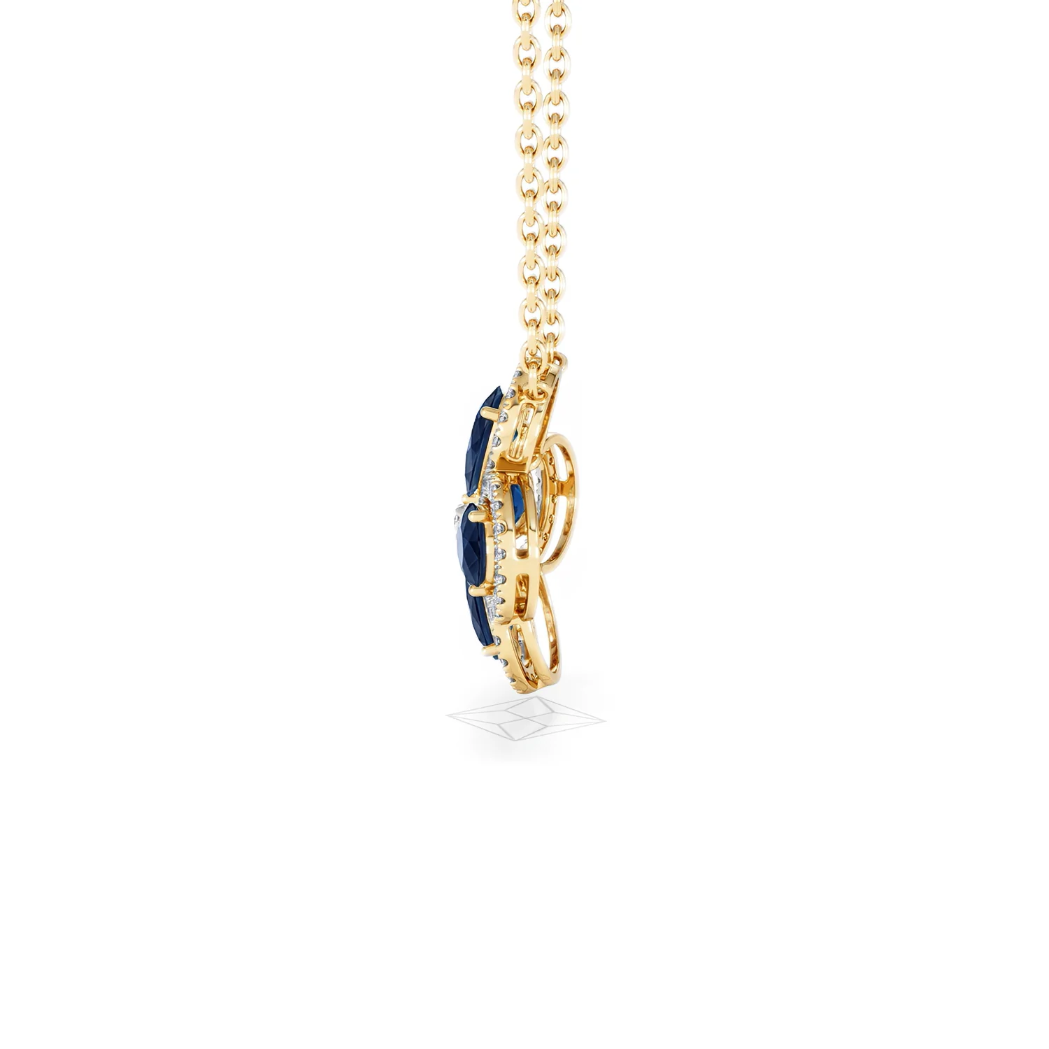Bloom 3.40ct Lab Sapphire and Lab Diamond Necklace in 18K Yellow Gold - Image 66