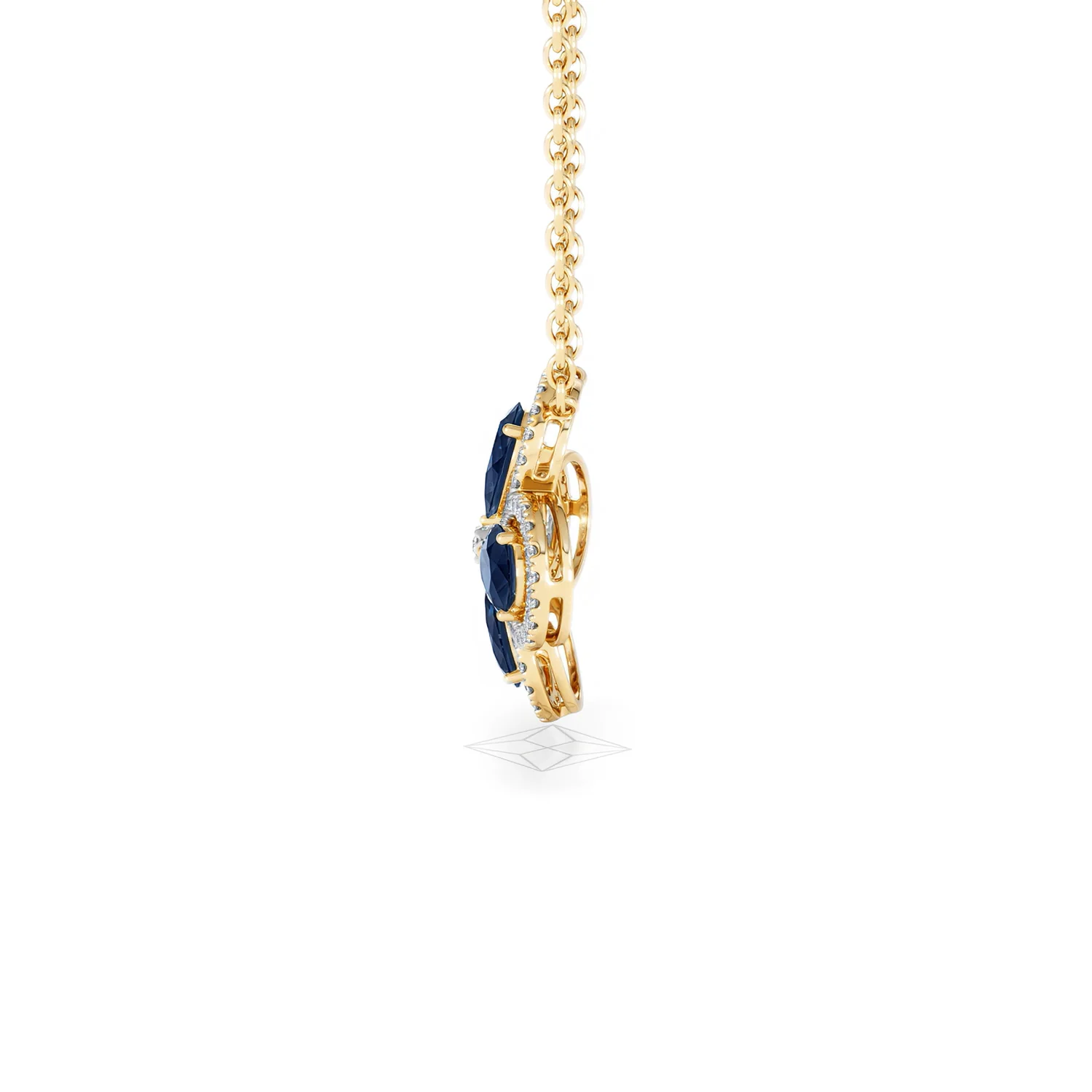 Bloom 3.40ct Lab Sapphire and Lab Diamond Necklace in 18K Yellow Gold - Image 67