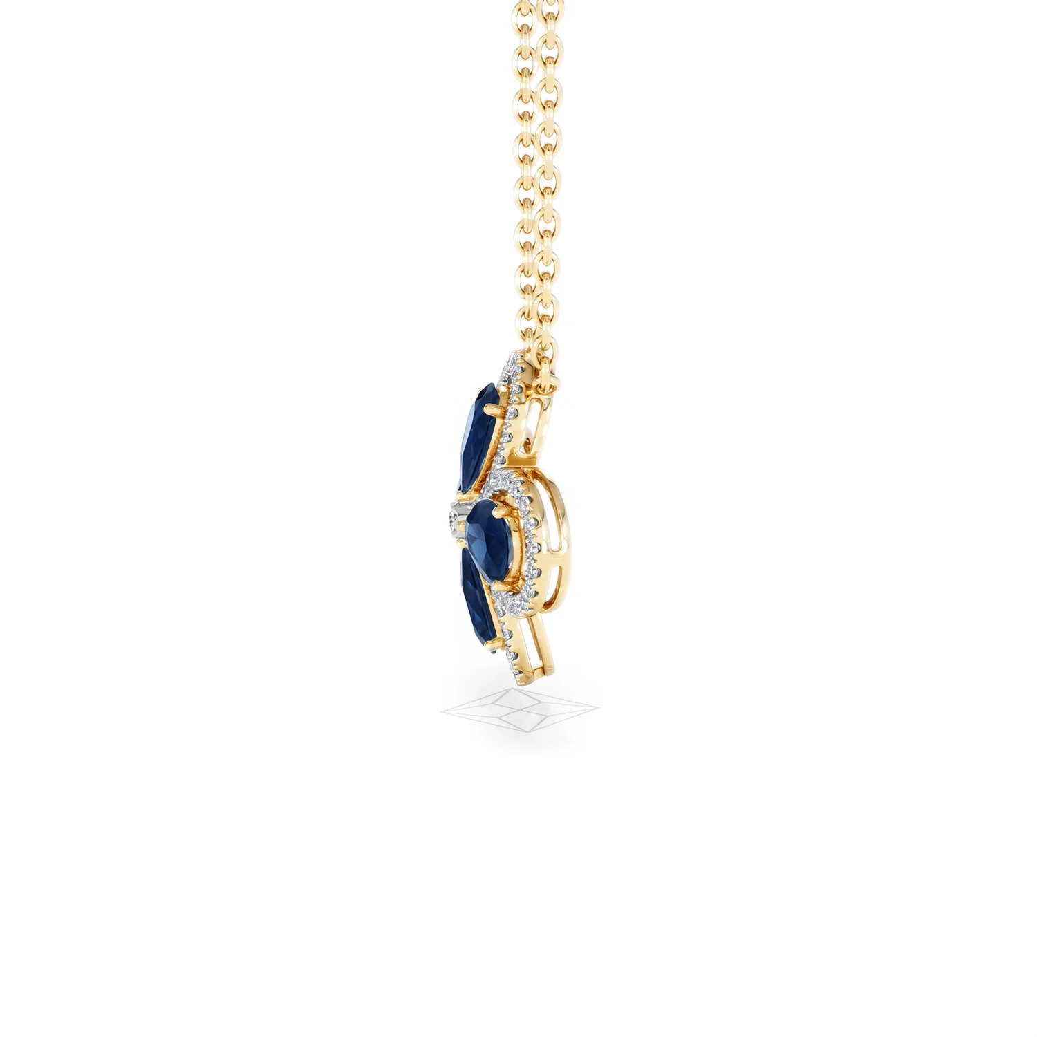 Bloom 3.40ct Lab Sapphire and Lab Diamond Necklace in 18K Yellow Gold - Image 69