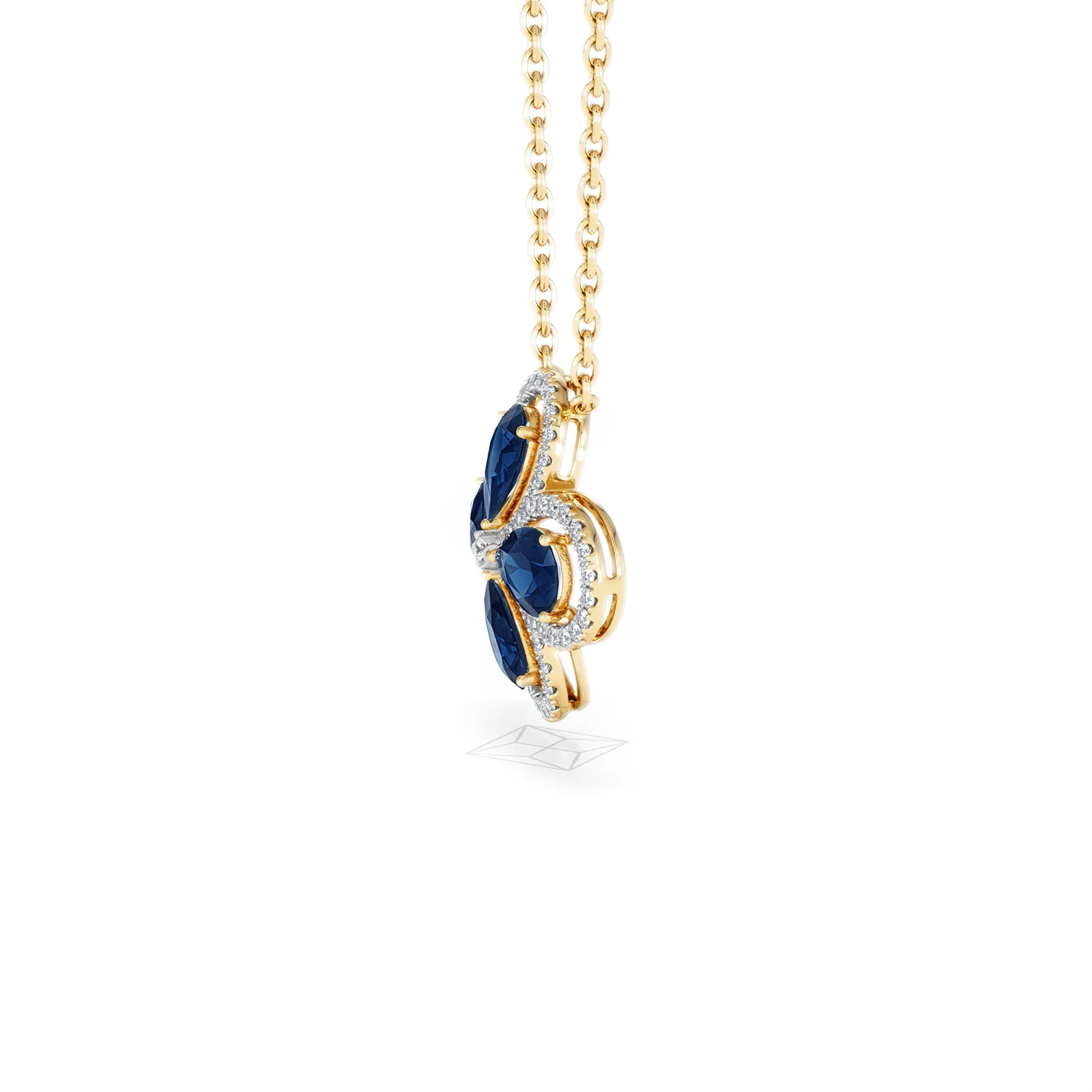 Bloom 3.40ct Lab Sapphire and Lab Diamond Necklace in 18K Yellow Gold - Image 71