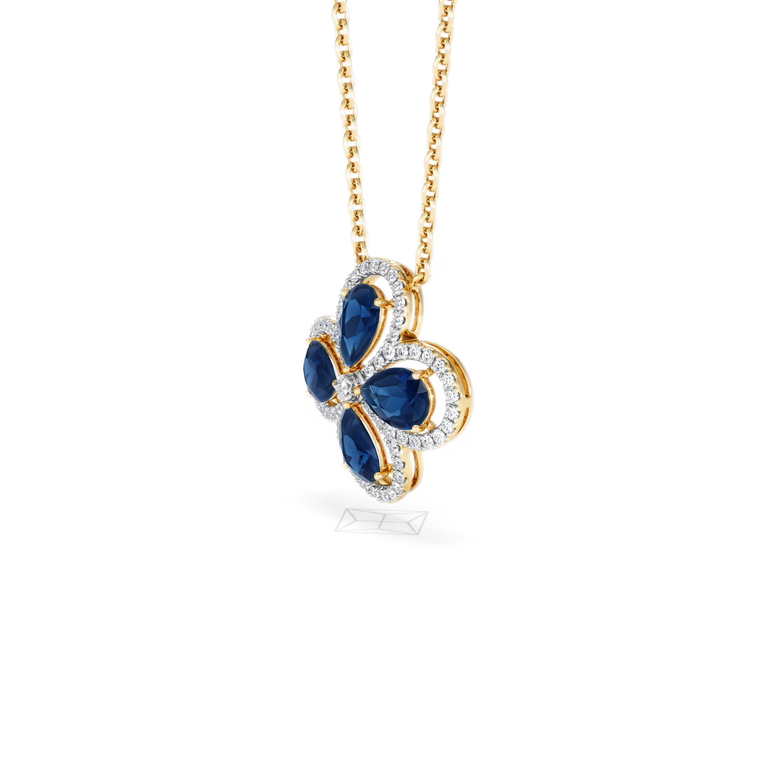 Bloom 3.40ct Lab Sapphire and Lab Diamond Necklace in 18K Yellow Gold - Image 76
