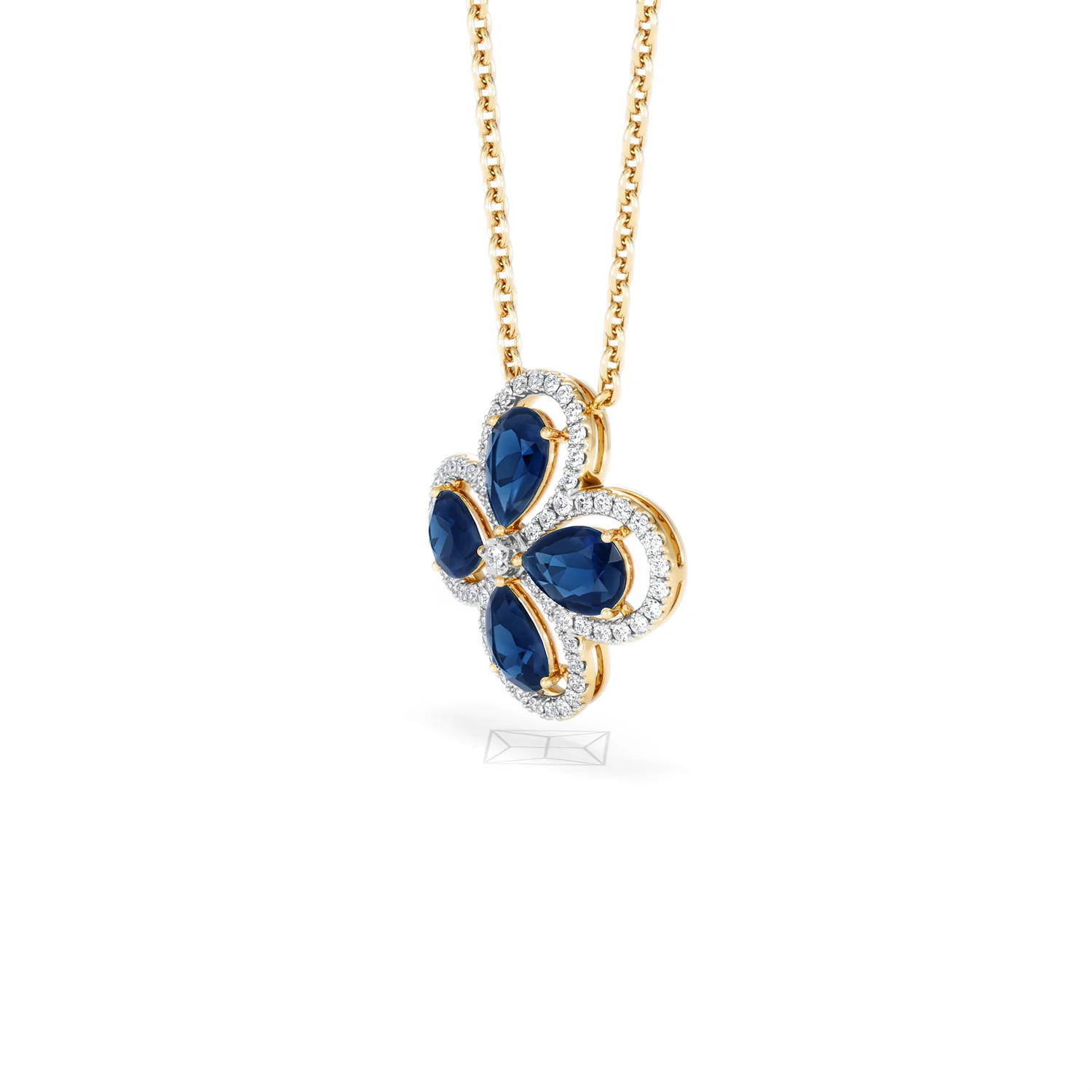 Bloom 3.40ct Lab Sapphire and Lab Diamond Necklace in 18K Yellow Gold - Image 77