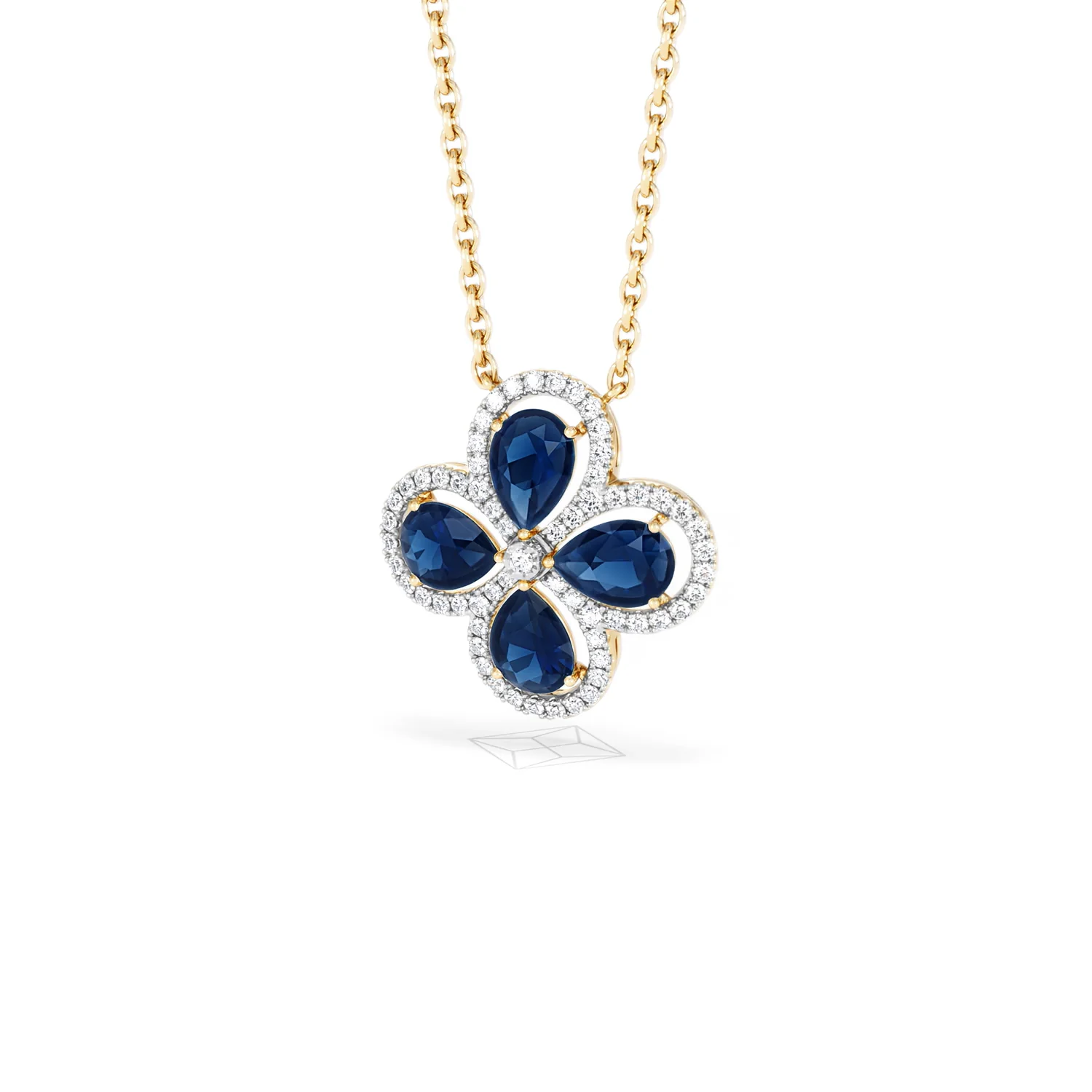 Bloom 3.40ct Lab Sapphire and Lab Diamond Necklace in 18K Yellow Gold - Image 83