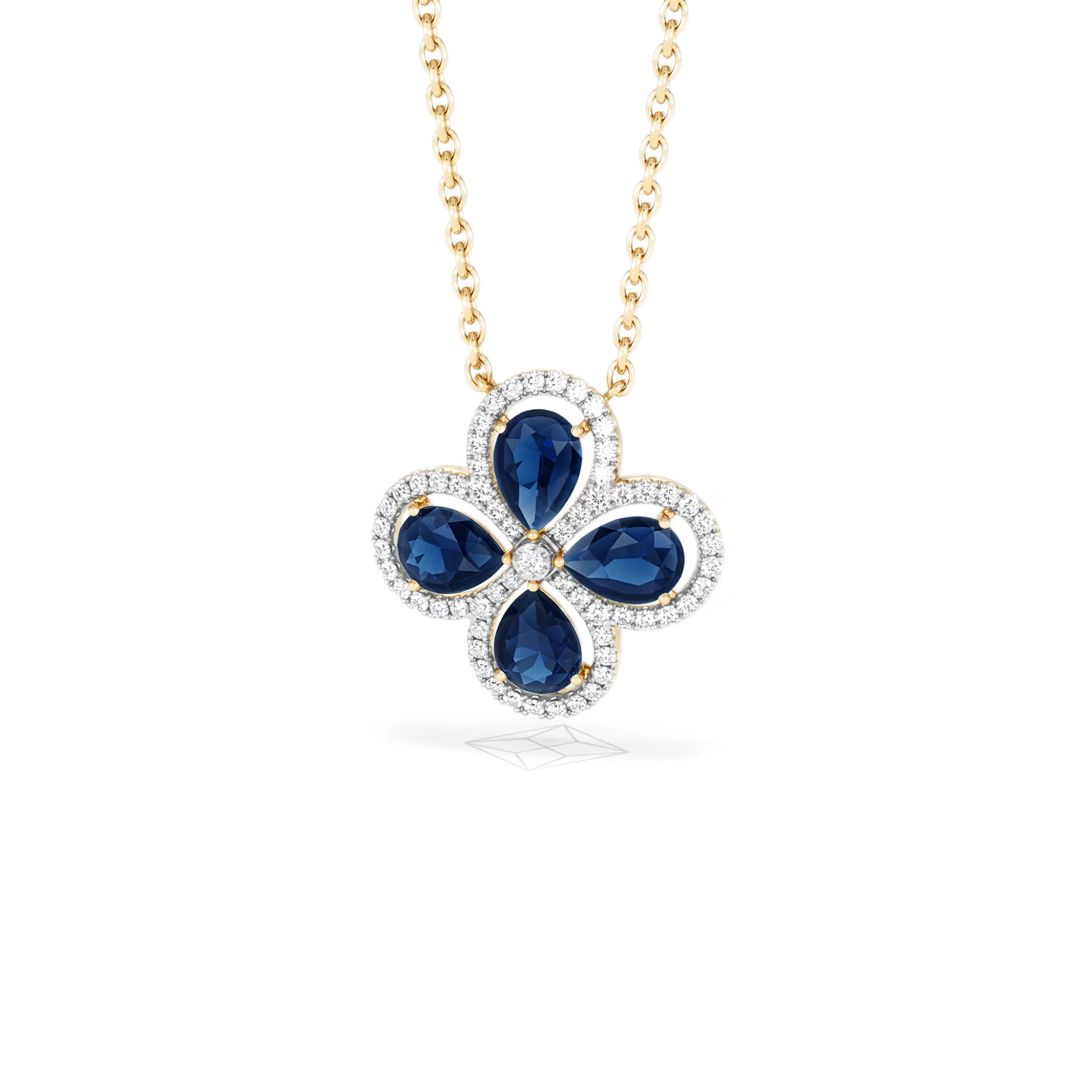 Bloom 3.40ct Lab Sapphire and Lab Diamond Necklace in 18K Yellow Gold - Image 85