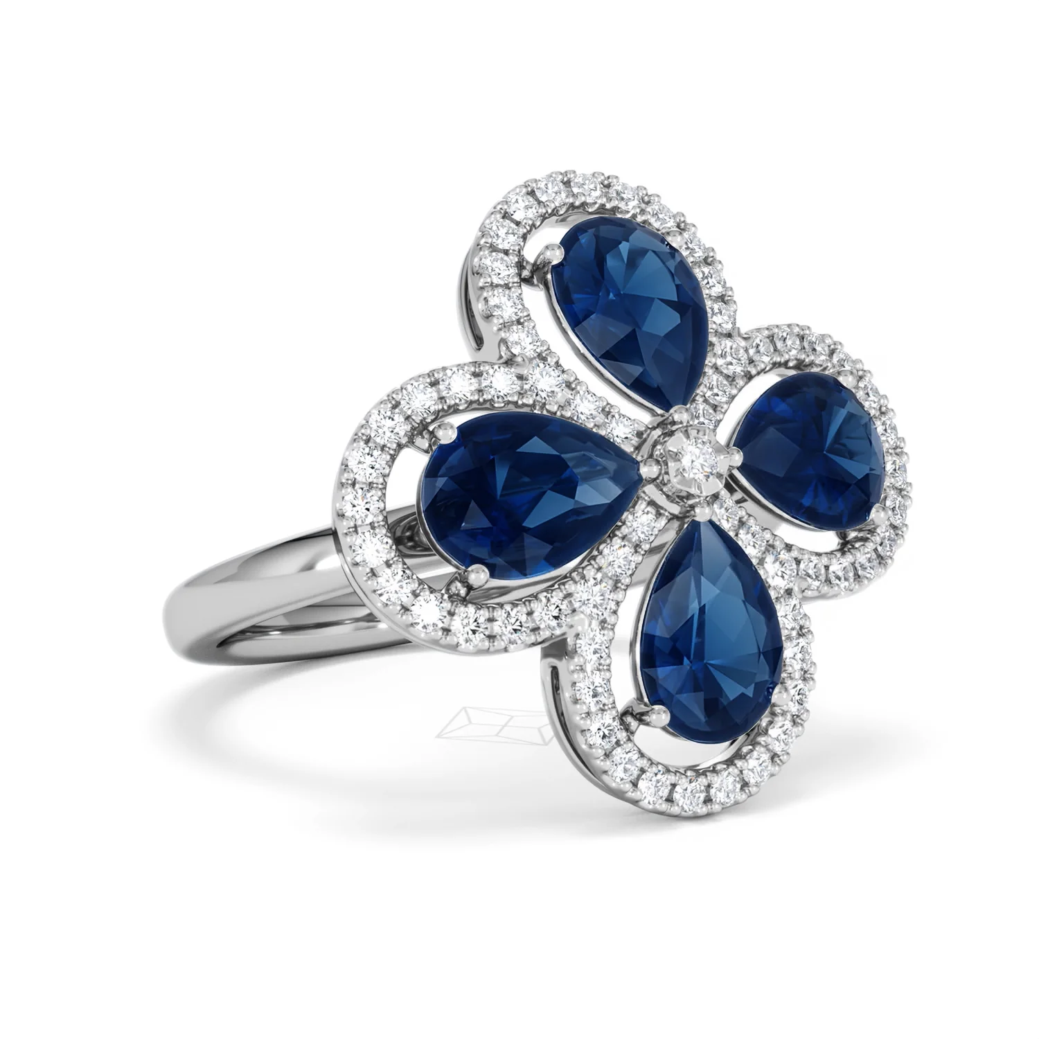 Bloom 3.40ct Lab Sapphire and Lab Diamond Ring in 18K White Gold - Image 16