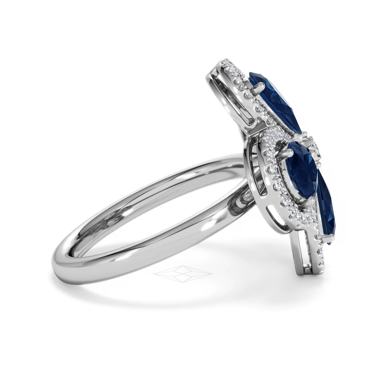 Bloom 3.40ct Lab Sapphire and Lab Diamond Ring in 18K White Gold - Image 29