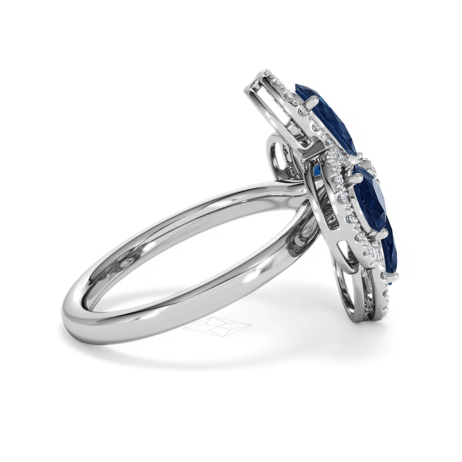 Bloom 3.40ct Lab Sapphire and Lab Diamond Ring in 18K White Gold - Image 31