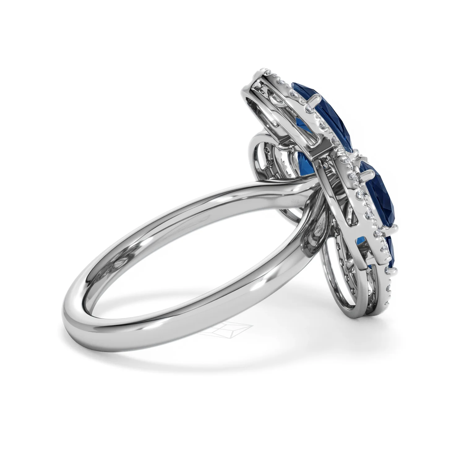 Bloom 3.40ct Lab Sapphire and Lab Diamond Ring in 18K White Gold - Image 33