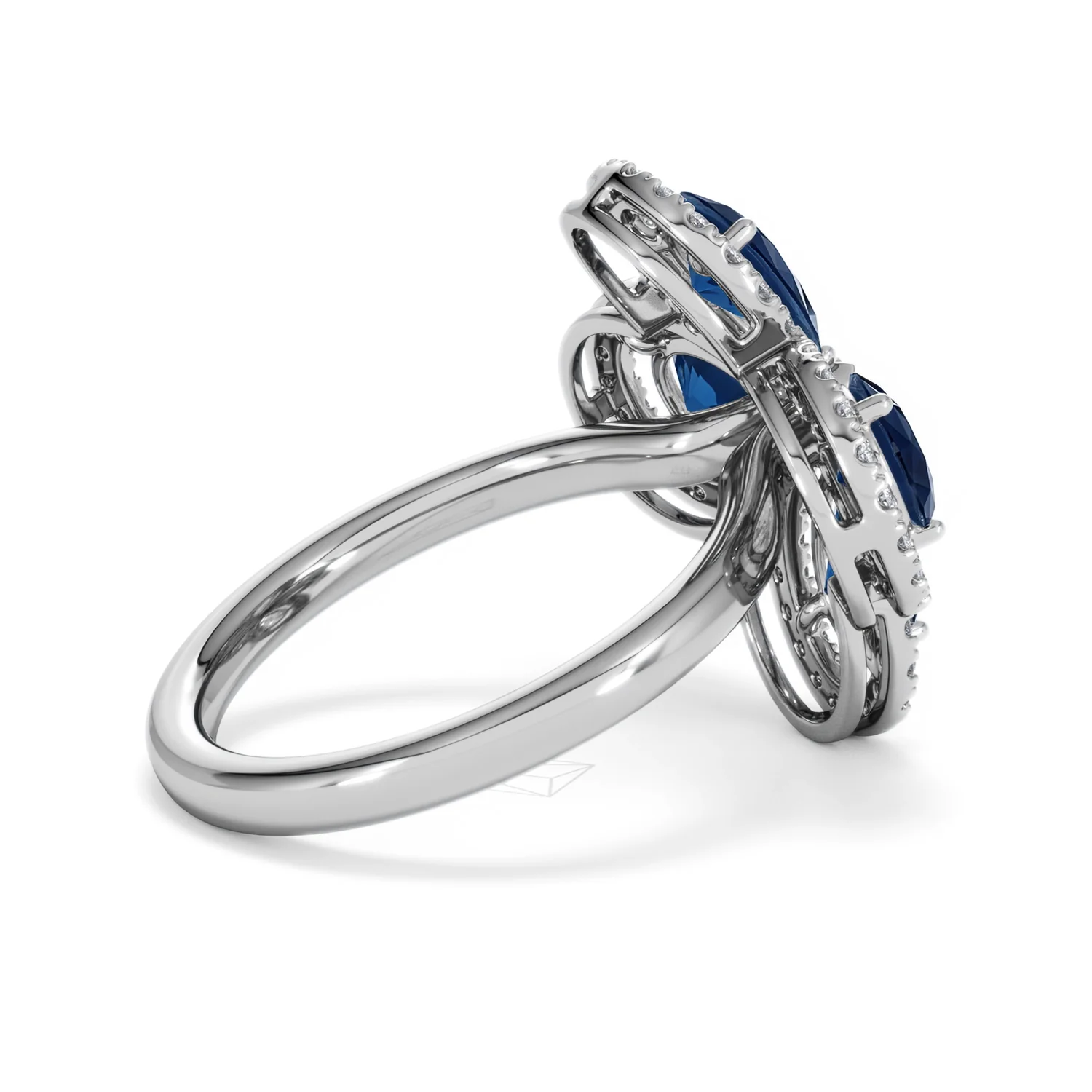Bloom 3.40ct Lab Sapphire and Lab Diamond Ring in 18K White Gold - Image 34
