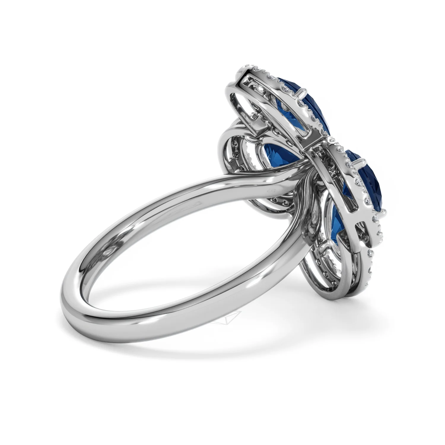 Bloom 3.40ct Lab Sapphire and Lab Diamond Ring in 18K White Gold - Image 35