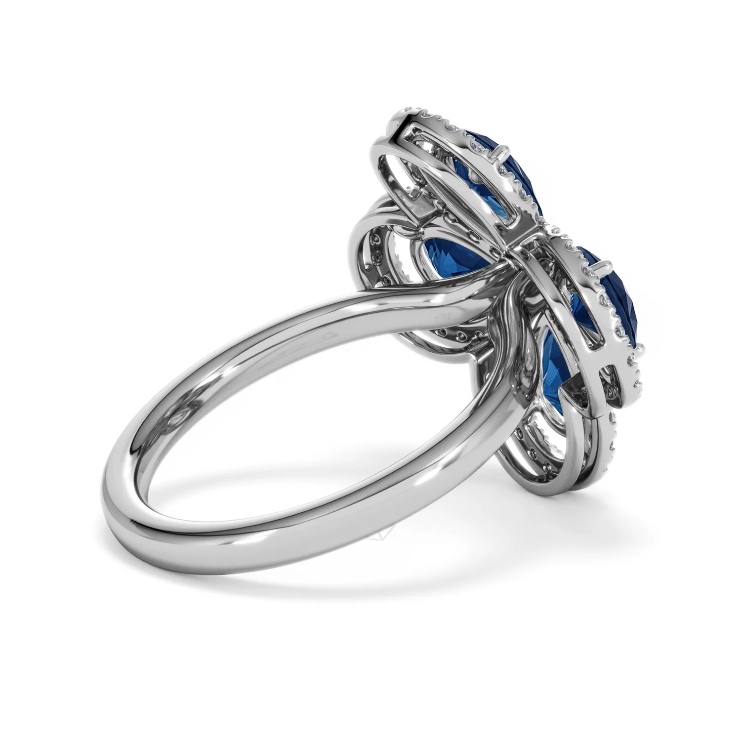 Bloom 3.40ct Lab Sapphire and Lab Diamond Ring in 18K White Gold - Image 36