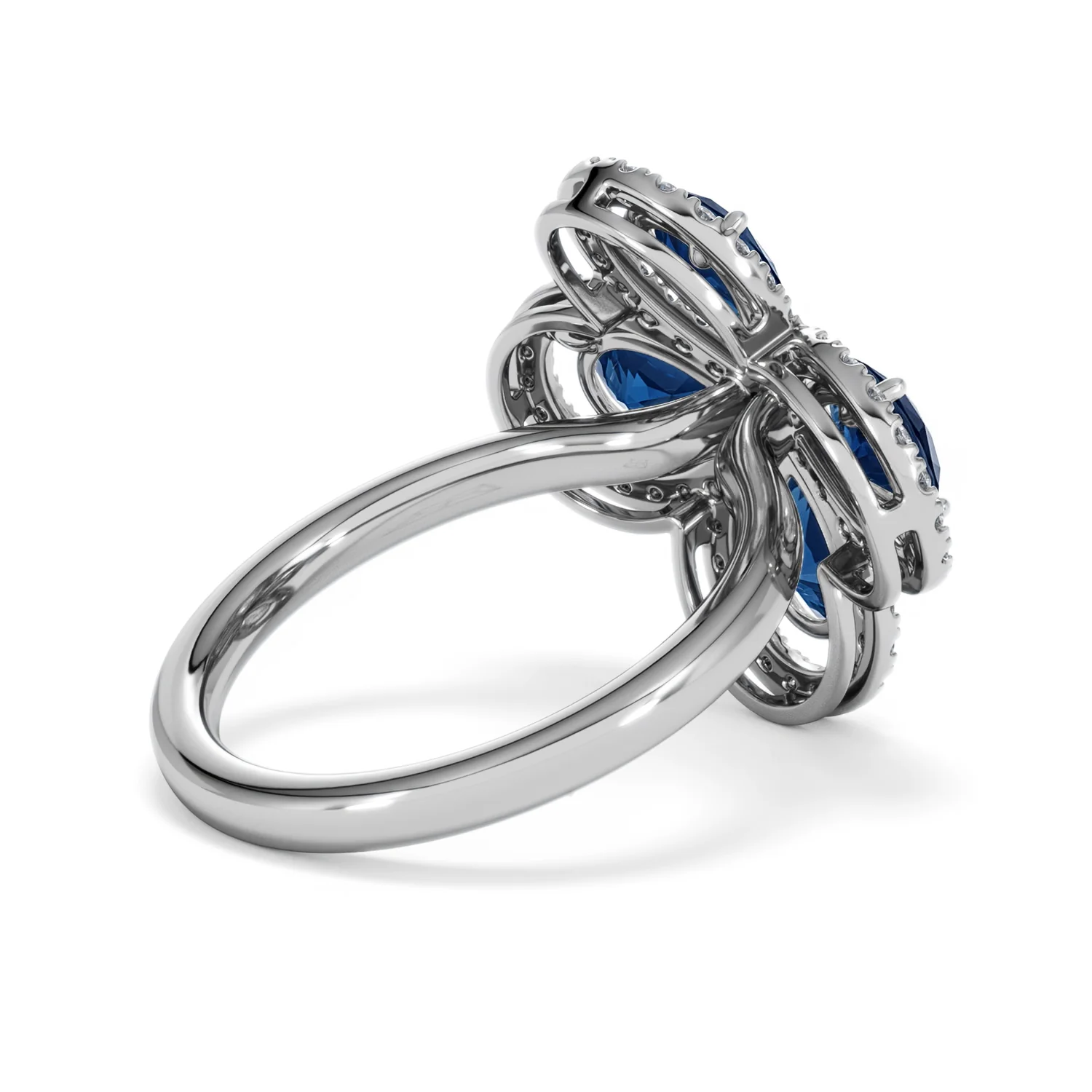 Bloom 3.40ct Lab Sapphire and Lab Diamond Ring in 18K White Gold - Image 37