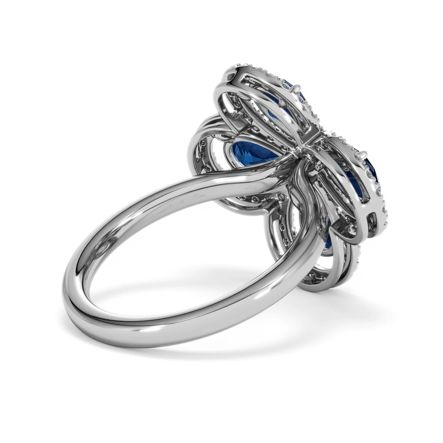 Bloom 3.40ct Lab Sapphire and Lab Diamond Ring in 18K White Gold - Image 38