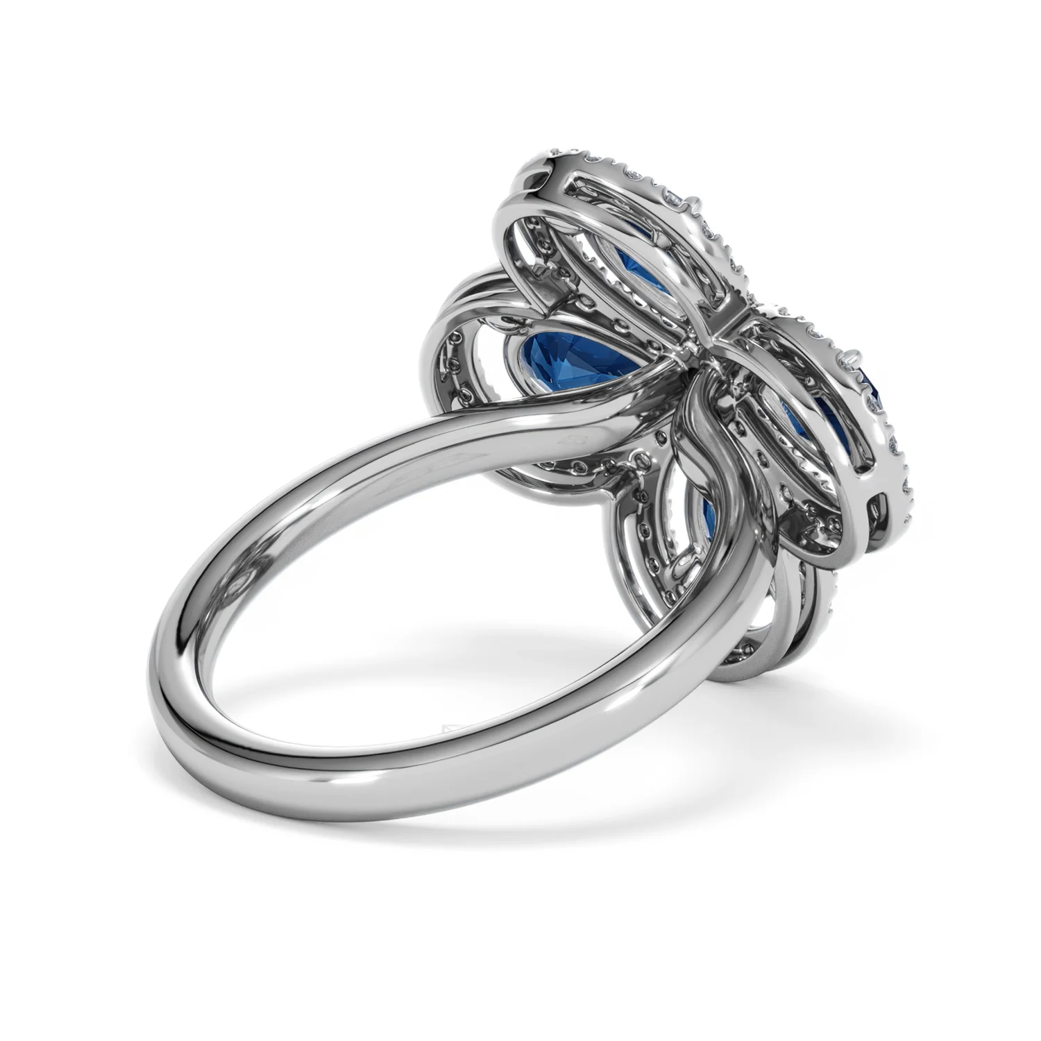 Bloom 3.40ct Lab Sapphire and Lab Diamond Ring in 18K White Gold - Image 39