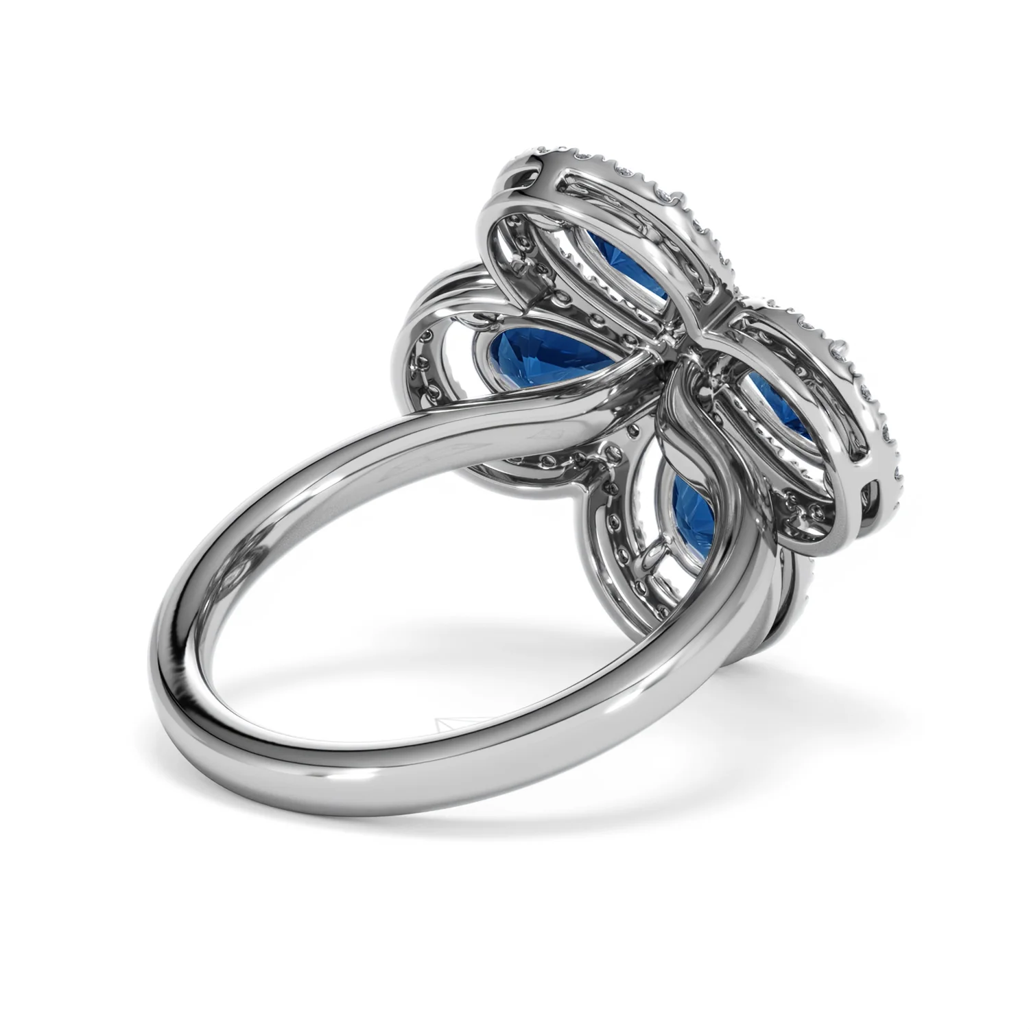 Bloom 3.40ct Lab Sapphire and Lab Diamond Ring in 18K White Gold - Image 40