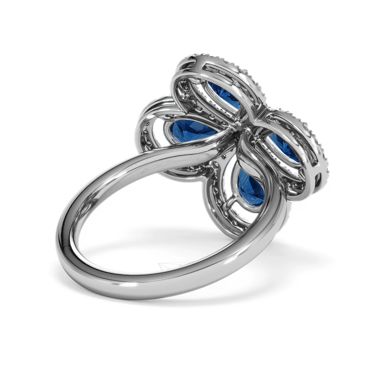 Bloom 3.40ct Lab Sapphire and Lab Diamond Ring in 18K White Gold - Image 41