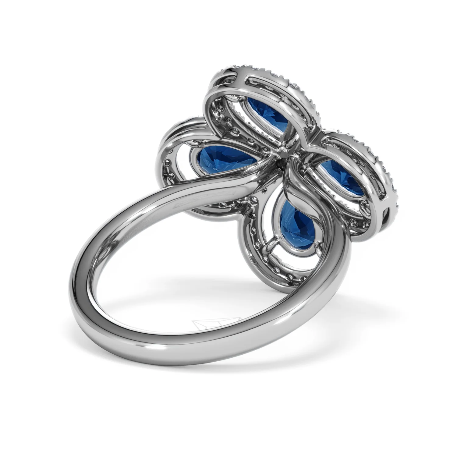 Bloom 3.40ct Lab Sapphire and Lab Diamond Ring in 18K White Gold - Image 42