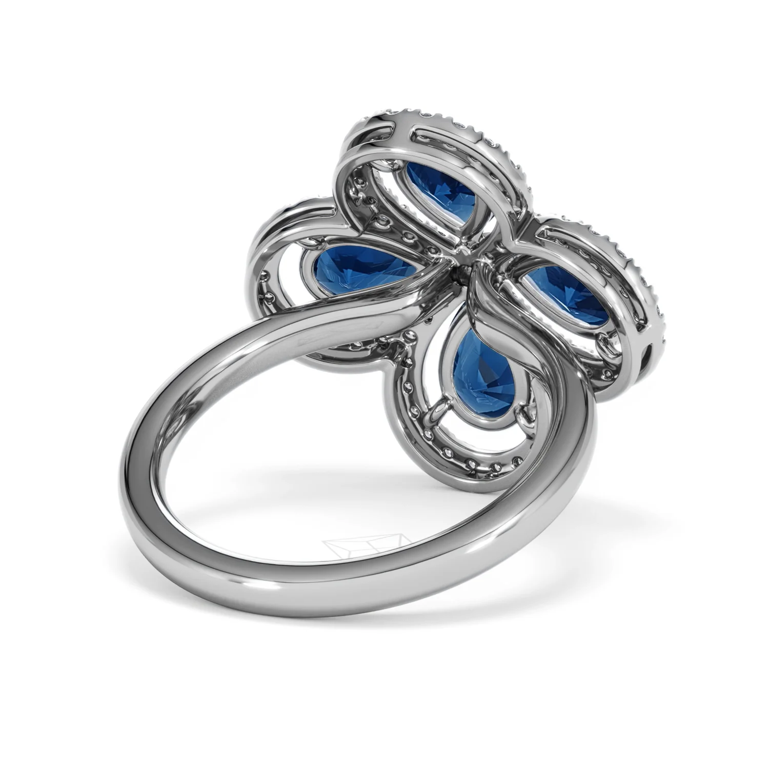 Bloom 3.40ct Lab Sapphire and Lab Diamond Ring in 18K White Gold - Image 43