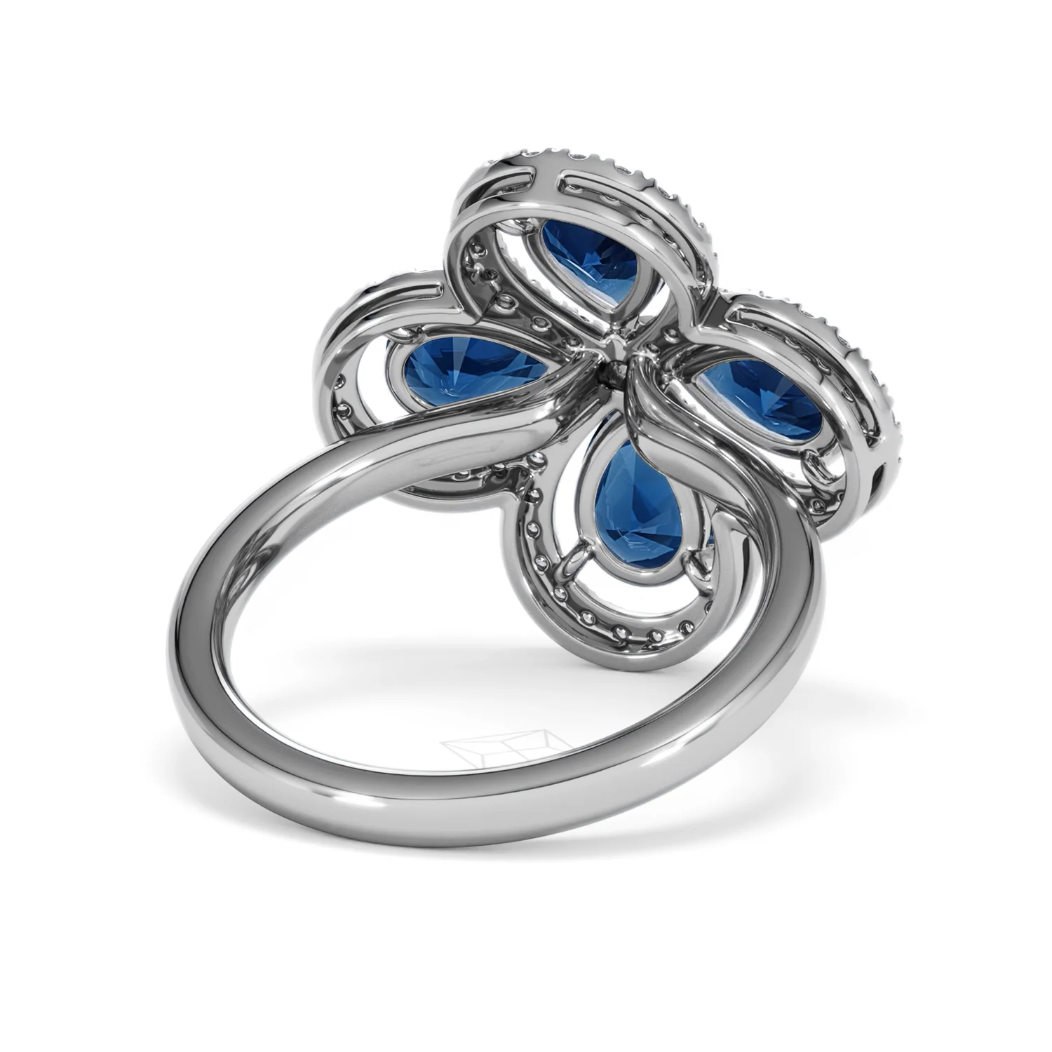 Bloom 3.40ct Lab Sapphire and Lab Diamond Ring in 18K White Gold - Image 44