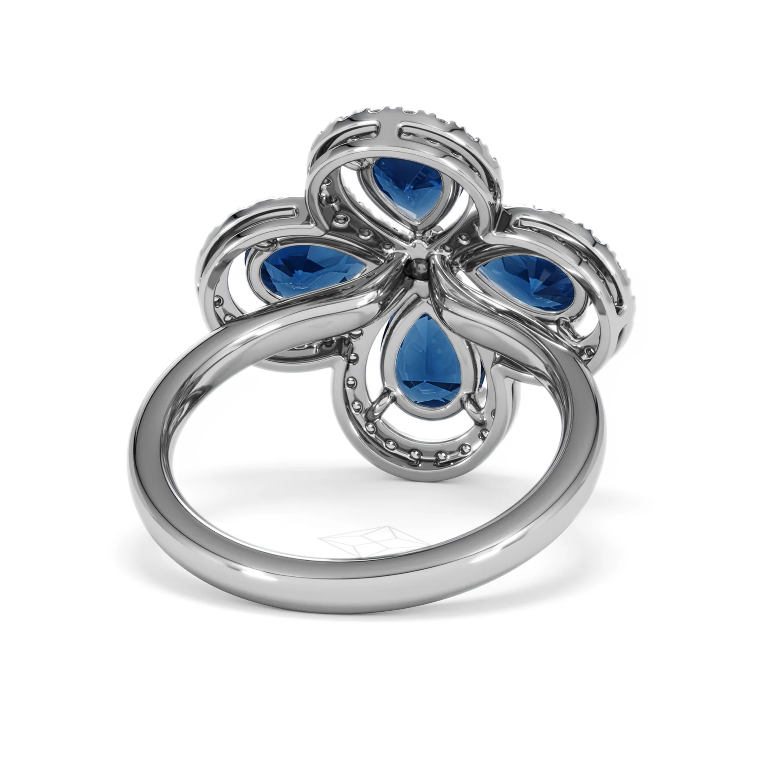Bloom 3.40ct Lab Sapphire and Lab Diamond Ring in 18K White Gold - Image 46
