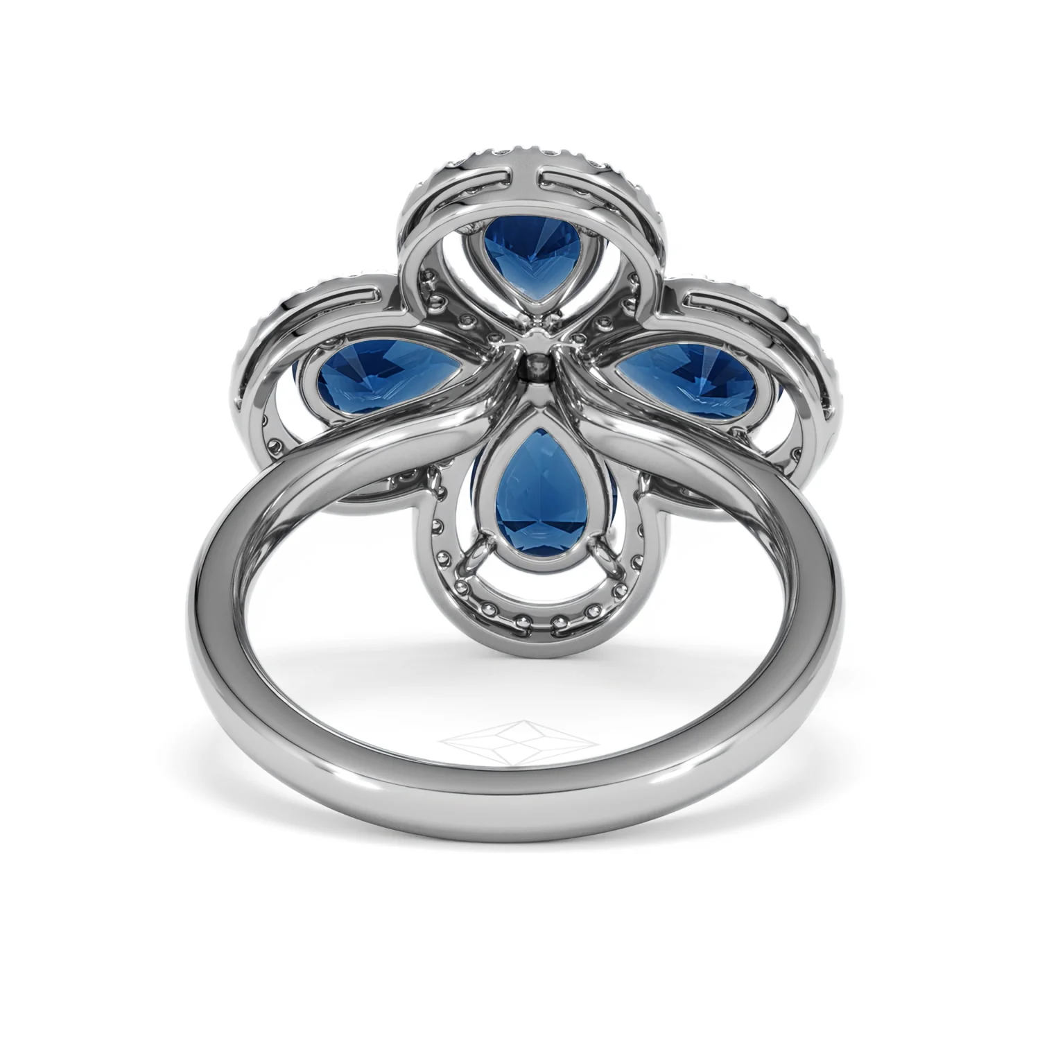 Bloom 3.40ct Lab Sapphire and Lab Diamond Ring in 18K White Gold - Image 48