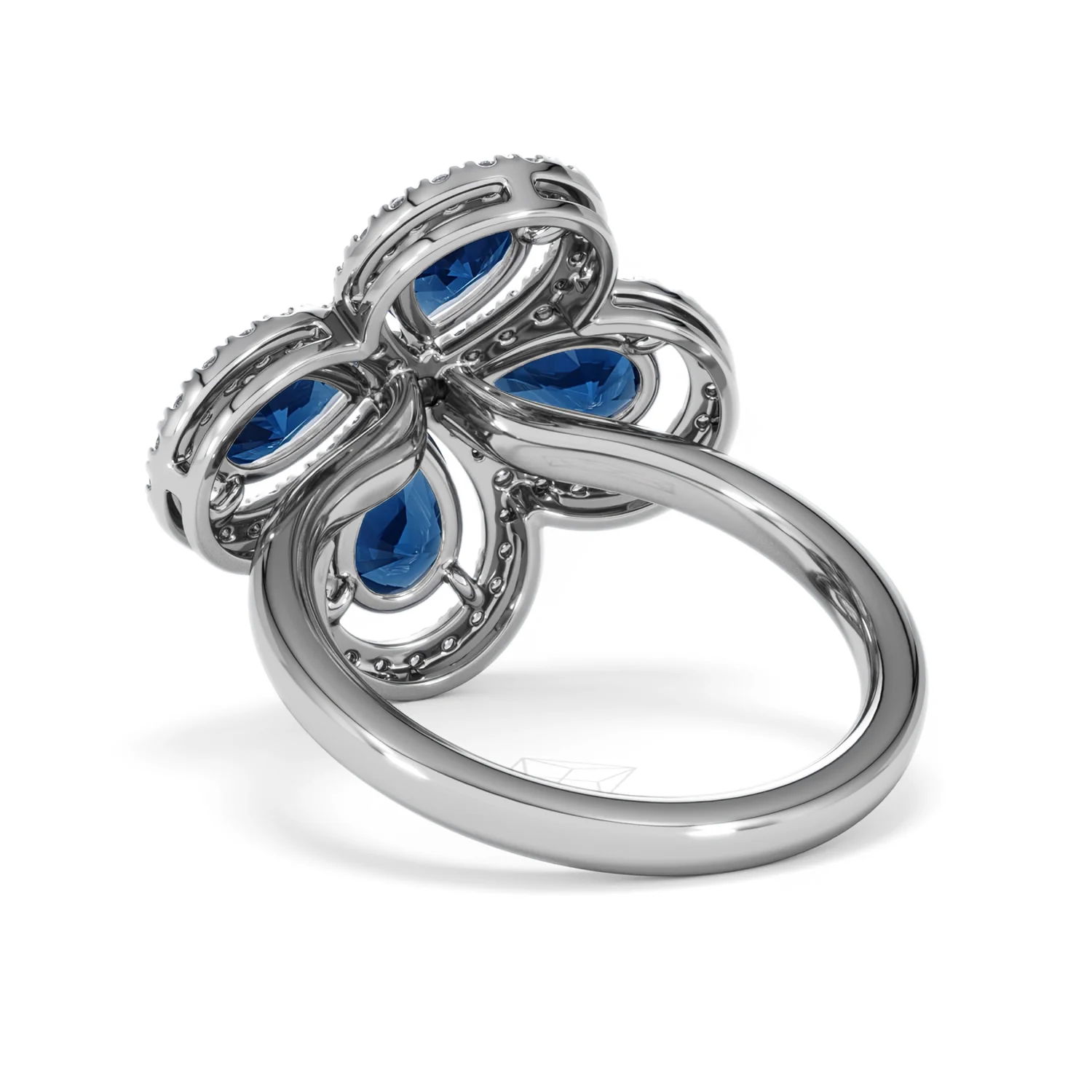 Bloom 3.40ct Lab Sapphire and Lab Diamond Ring in 18K White Gold - Image 55