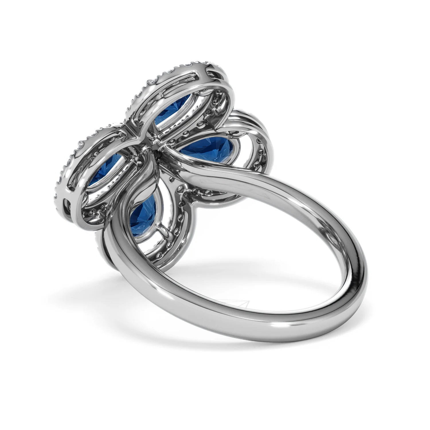 Bloom 3.40ct Lab Sapphire and Lab Diamond Ring in 18K White Gold - Image 57