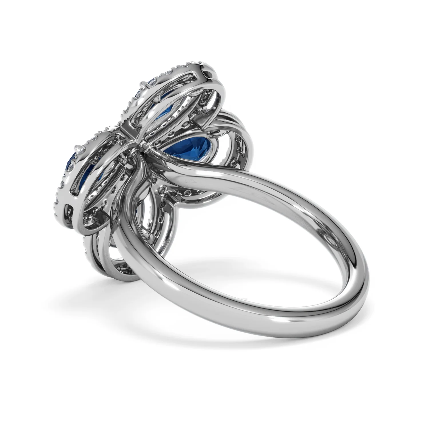 Bloom 3.40ct Lab Sapphire and Lab Diamond Ring in 18K White Gold - Image 59