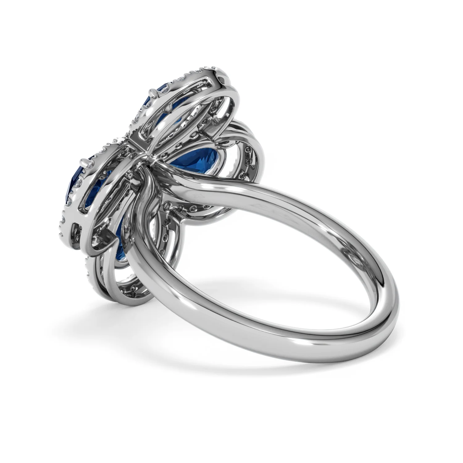 Bloom 3.40ct Lab Sapphire and Lab Diamond Ring in 18K White Gold - Image 60