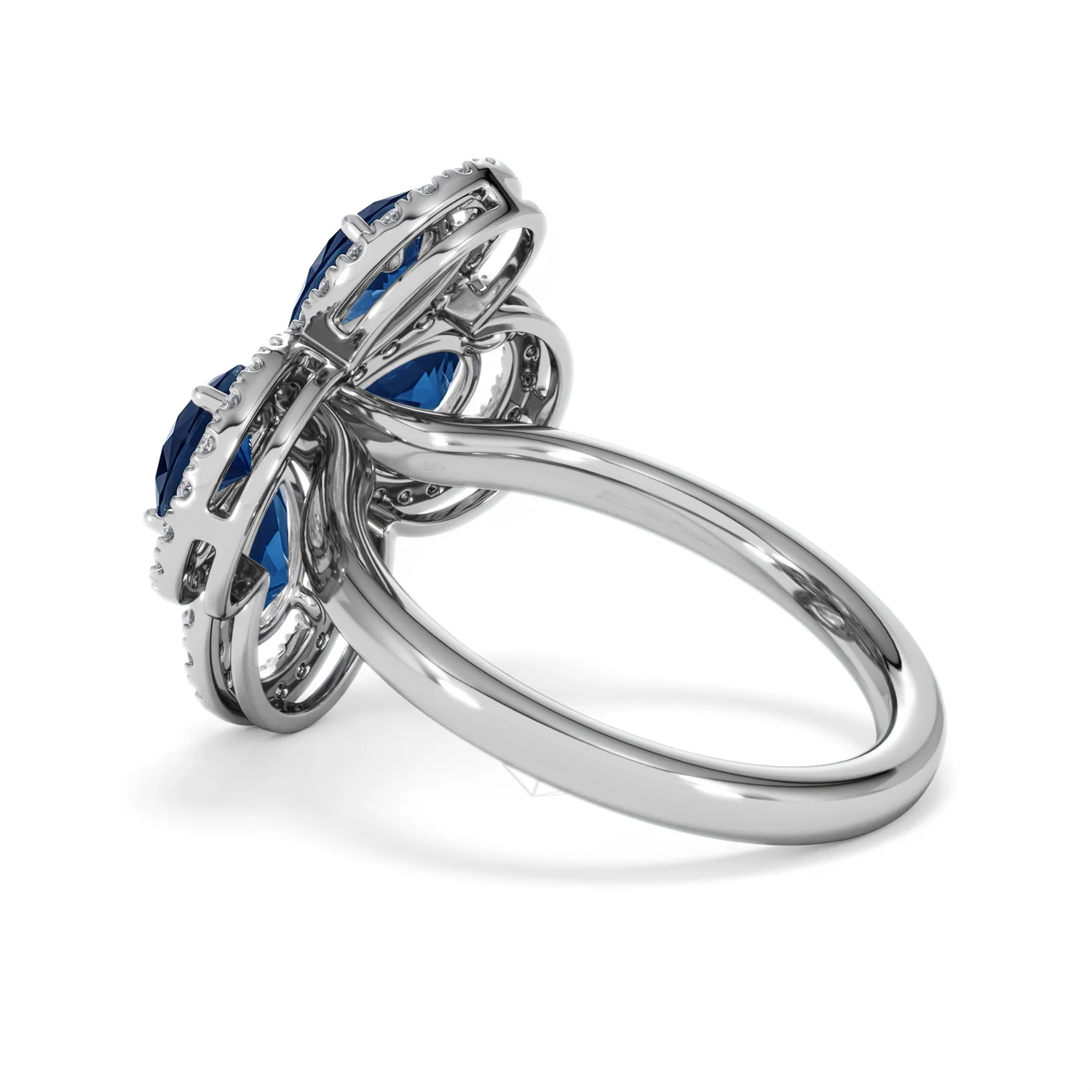 Bloom 3.40ct Lab Sapphire and Lab Diamond Ring in 18K White Gold - Image 62