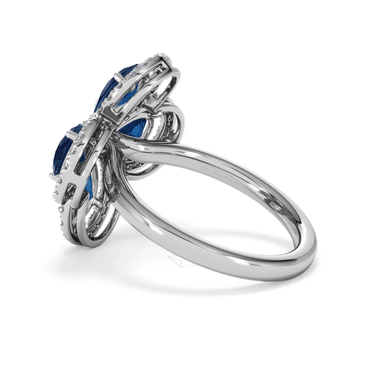 Bloom 3.40ct Lab Sapphire and Lab Diamond Ring in 18K White Gold - Image 63