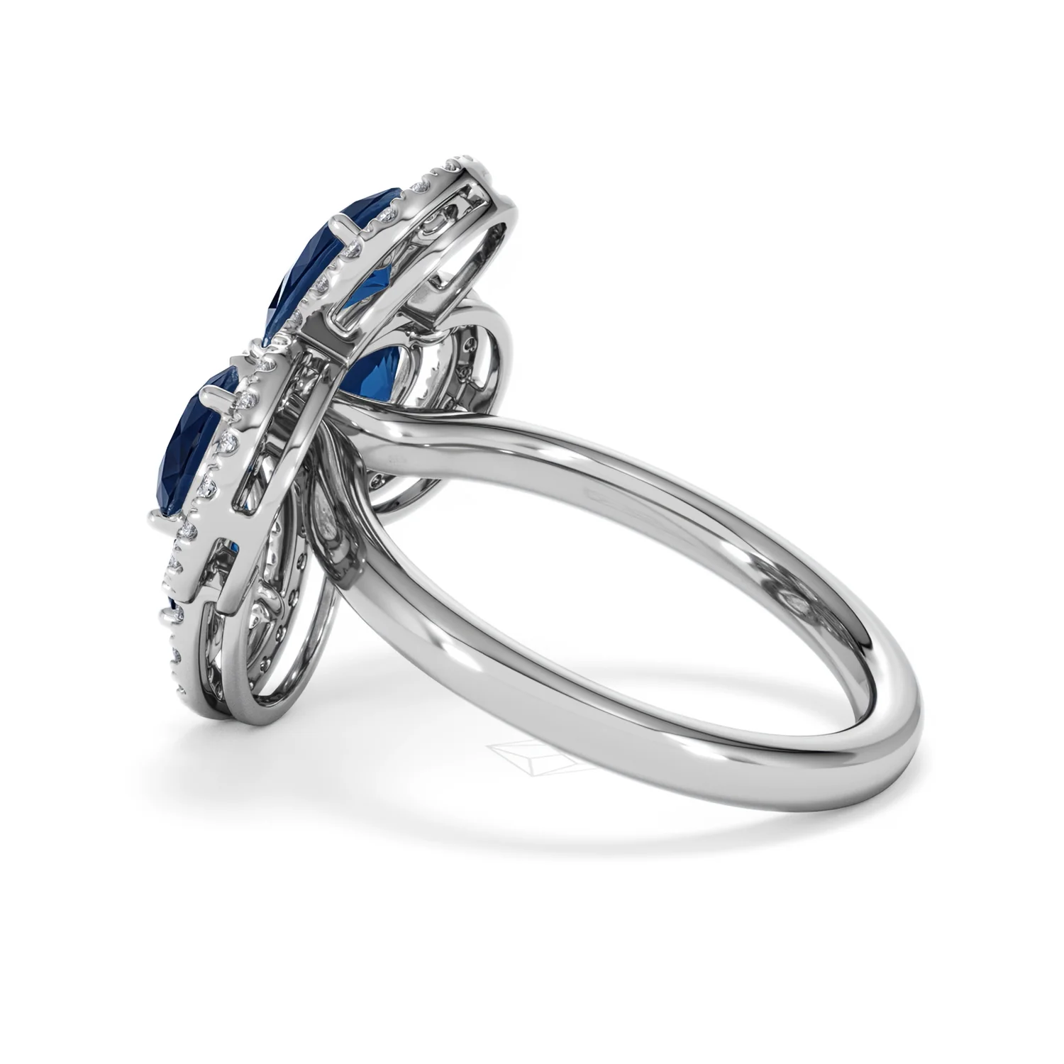 Bloom 3.40ct Lab Sapphire and Lab Diamond Ring in 18K White Gold - Image 64