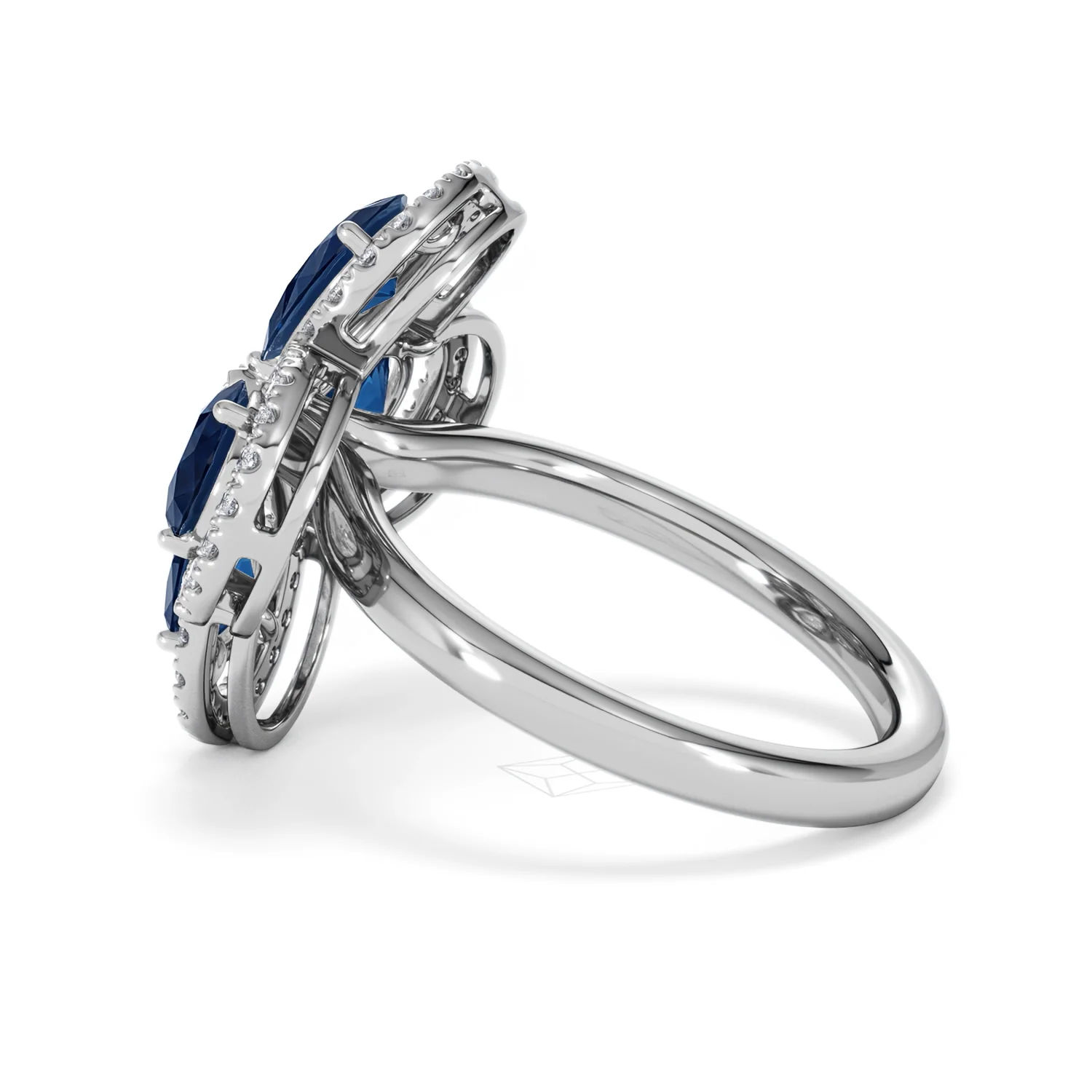 Bloom 3.40ct Lab Sapphire and Lab Diamond Ring in 18K White Gold - Image 65