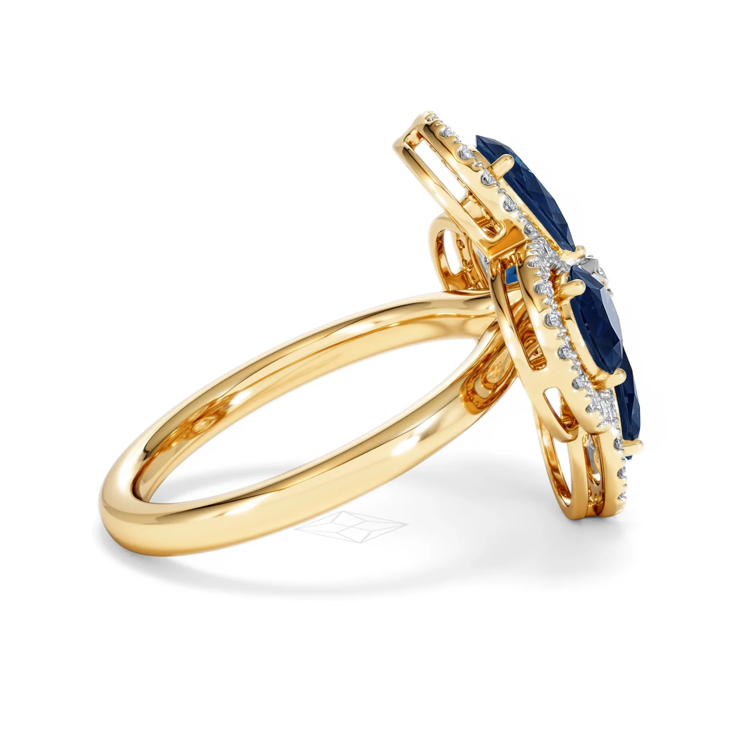 Bloom 3.40ct Lab Sapphire and Lab Diamond Ring in 18K Yellow Gold - Image 31