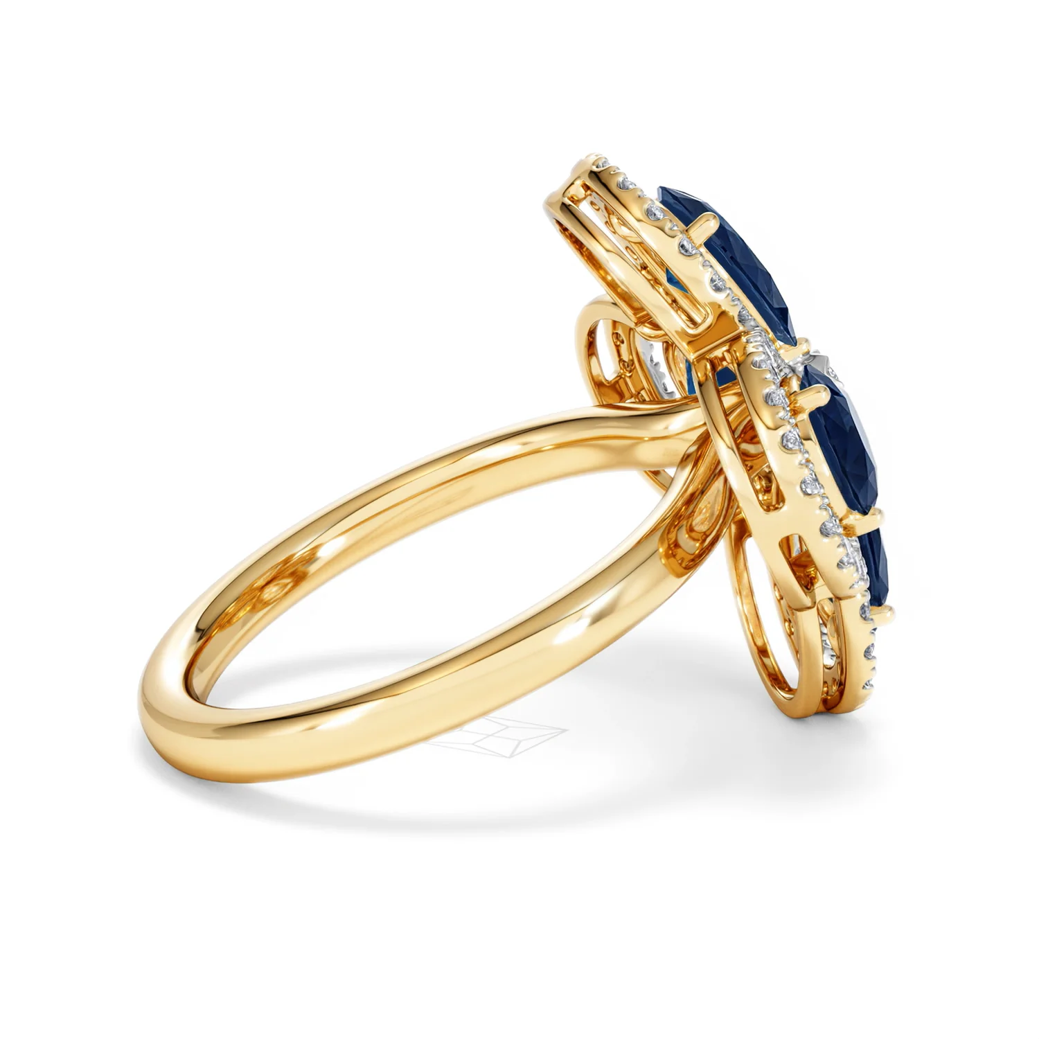Bloom 3.40ct Lab Sapphire and Lab Diamond Ring in 18K Yellow Gold - Image 32