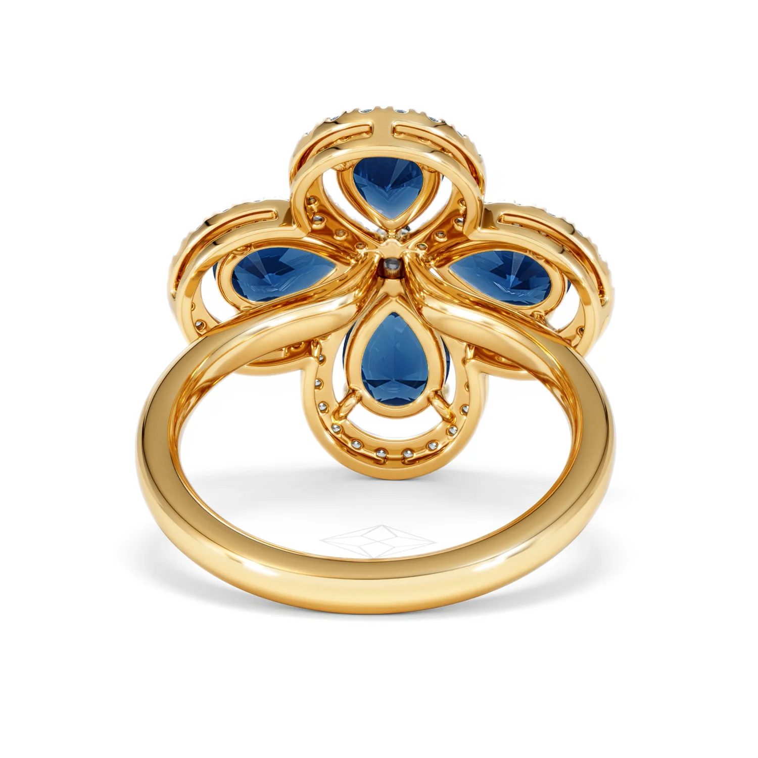 Bloom 3.40ct Lab Sapphire and Lab Diamond Ring in 18K Yellow Gold - Image 48