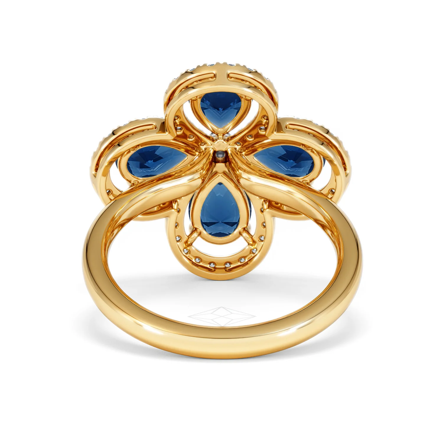 Bloom 3.40ct Lab Sapphire and Lab Diamond Ring in 18K Yellow Gold - Image 49